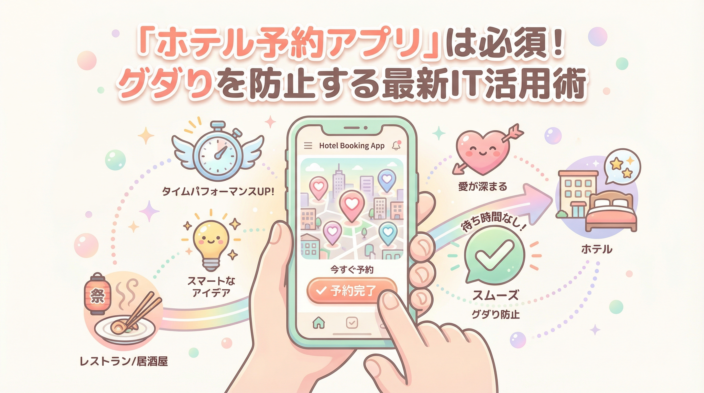 「ホテル予約アプリ」は必須！グダりを防止する最新IT活用術