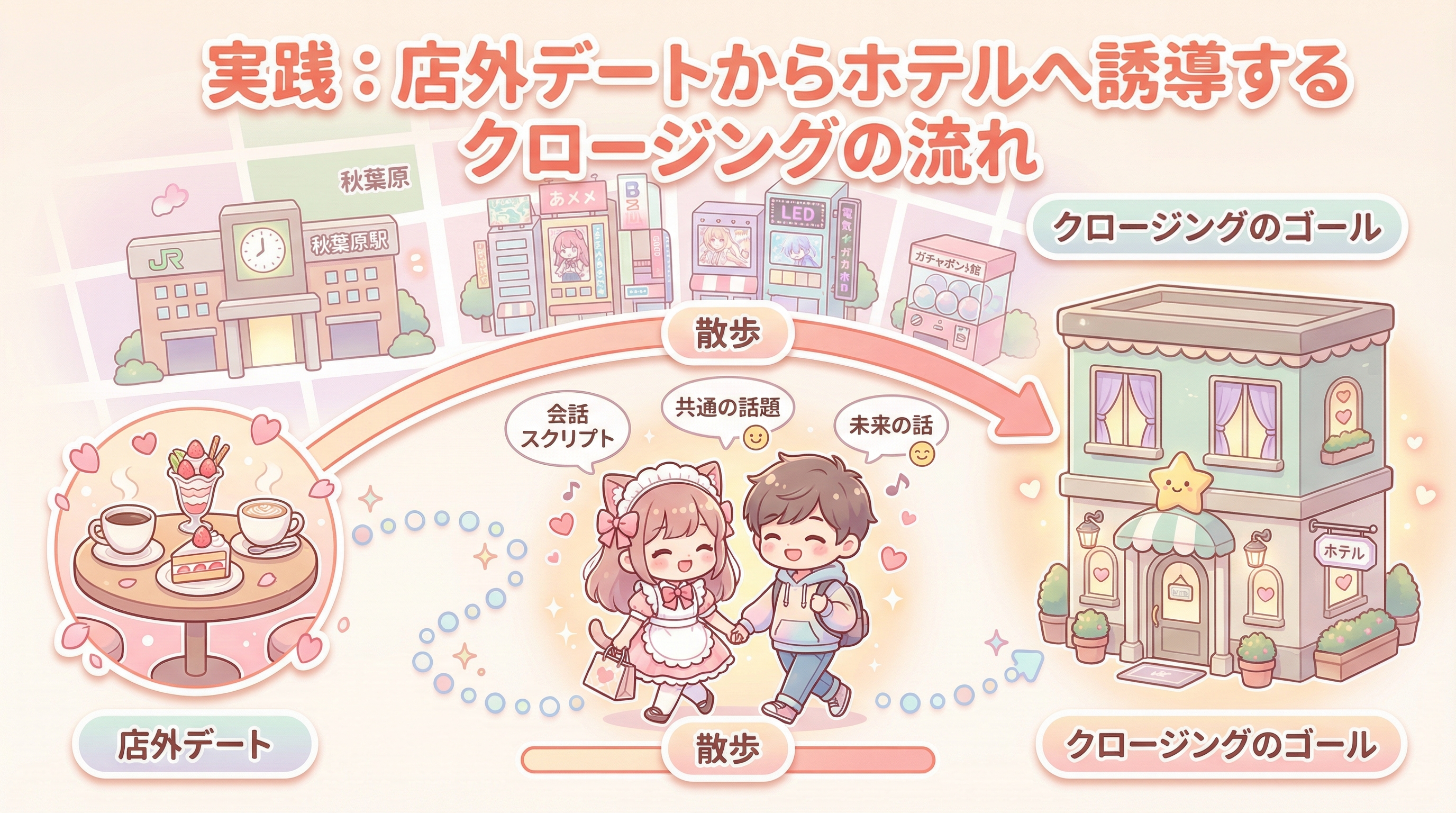 実践:店外デートからホテルへ誘導するクロージングの流れ