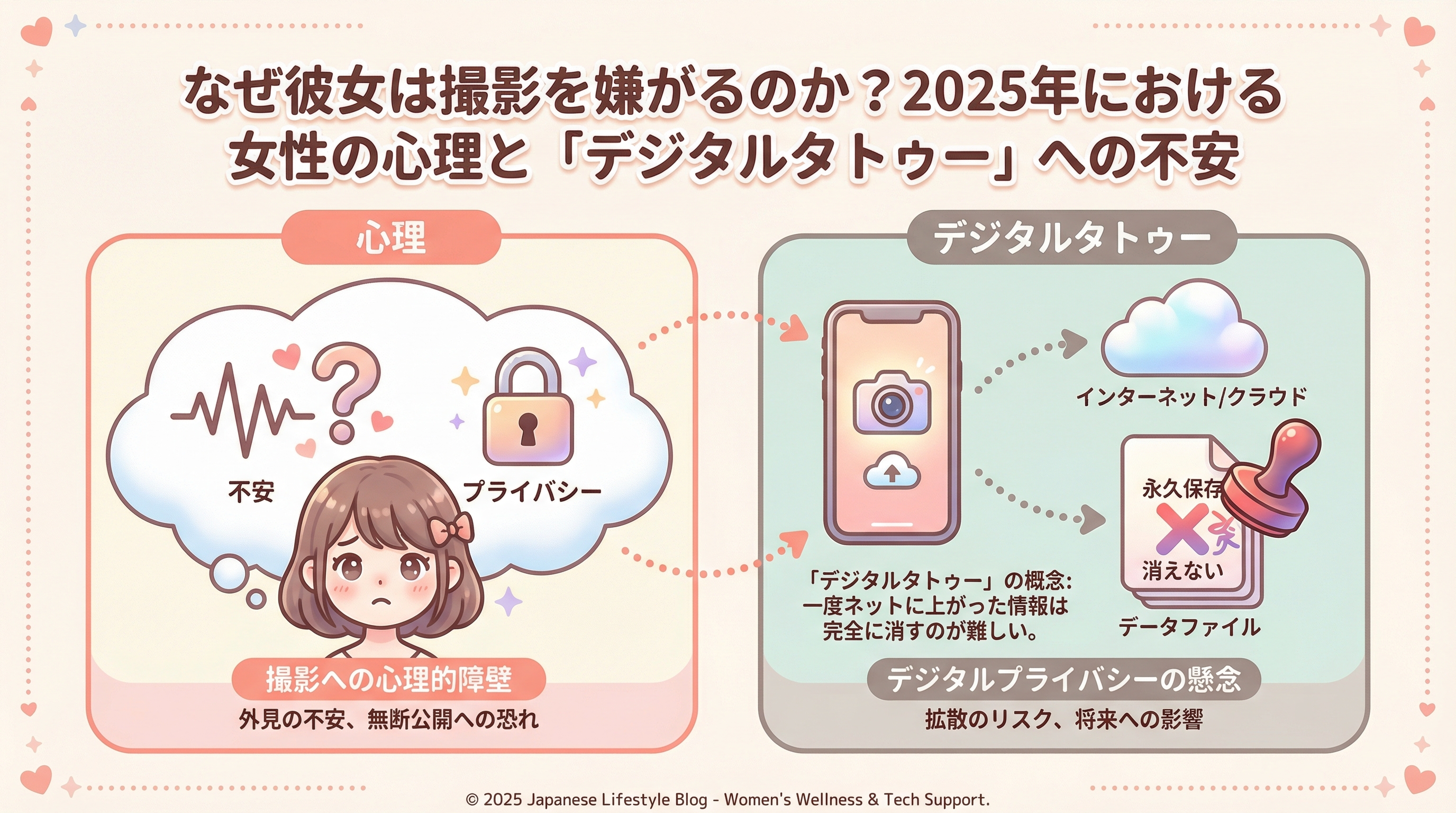 なぜ彼女は撮影を嫌がるのか？2025年における女性の心理と「デジタルタトゥー」への不安