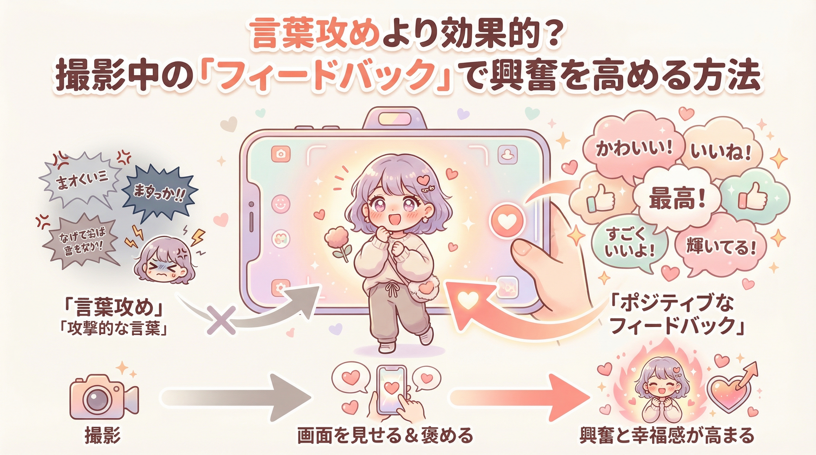 言葉攻めより効果的？撮影中の「フィードバック」で興奮を高める方法