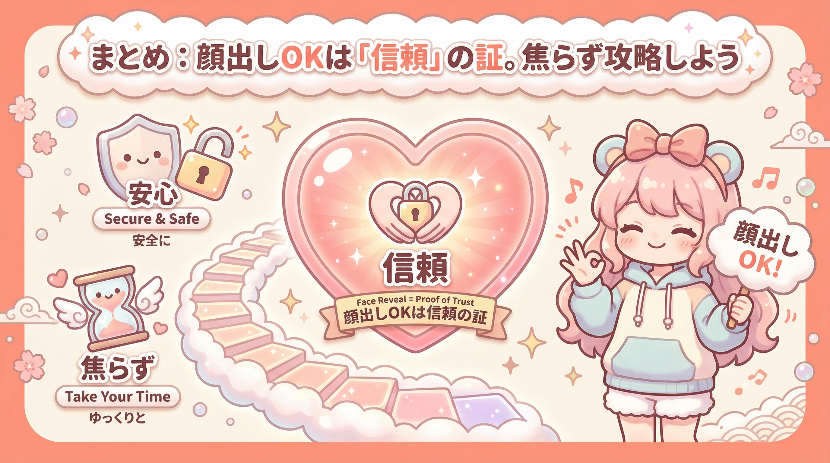 まとめ:顔出しOKは「信頼」の証。焦らず攻略しよう