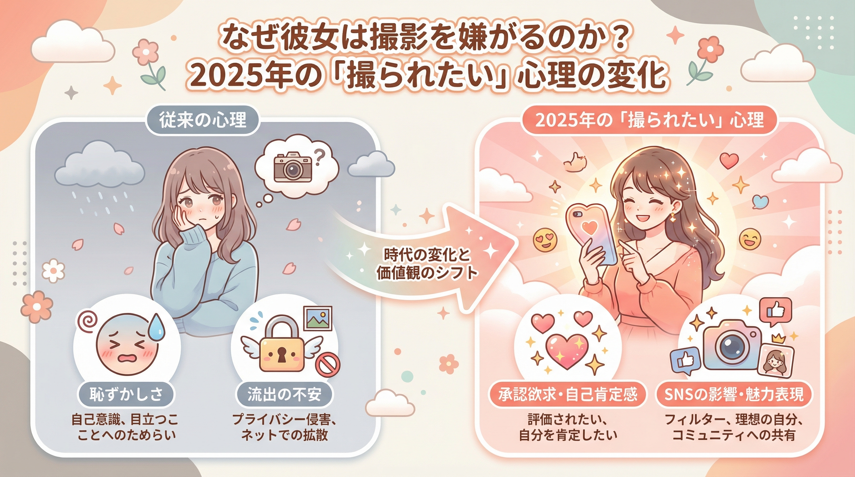 なぜ彼女は撮影を嫌がるのか？2025年の「撮られたい」心理の変化