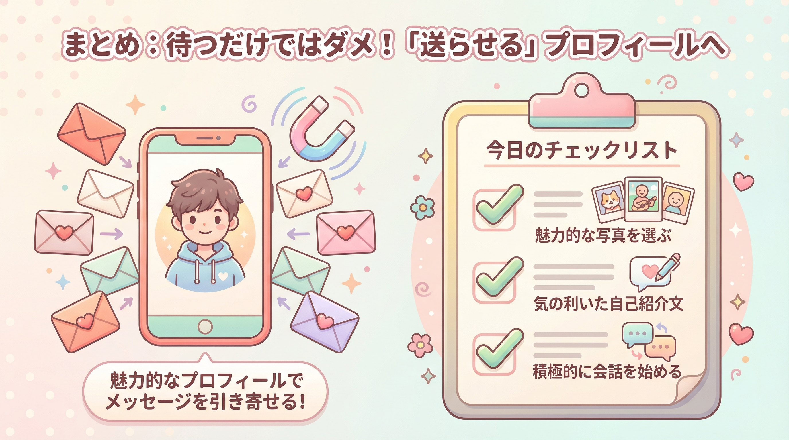 まとめ：待つだけではダメ！「送らせる」プロフィールへ