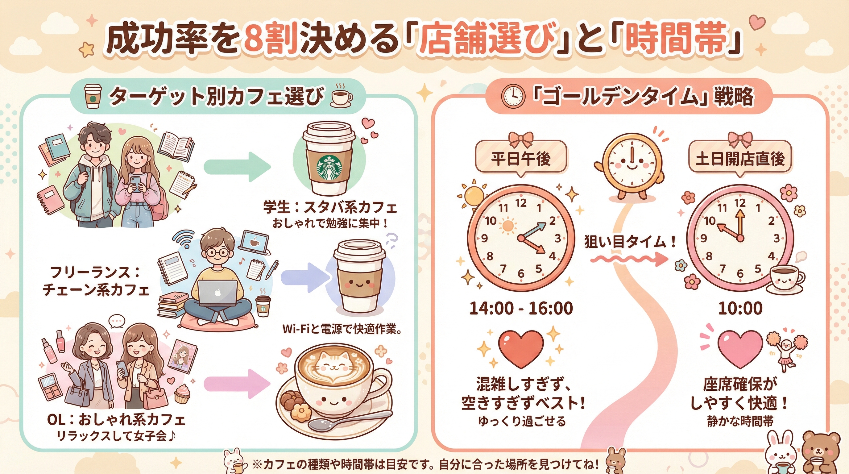 成功率を8割決める「店舗選び」と「時間帯」