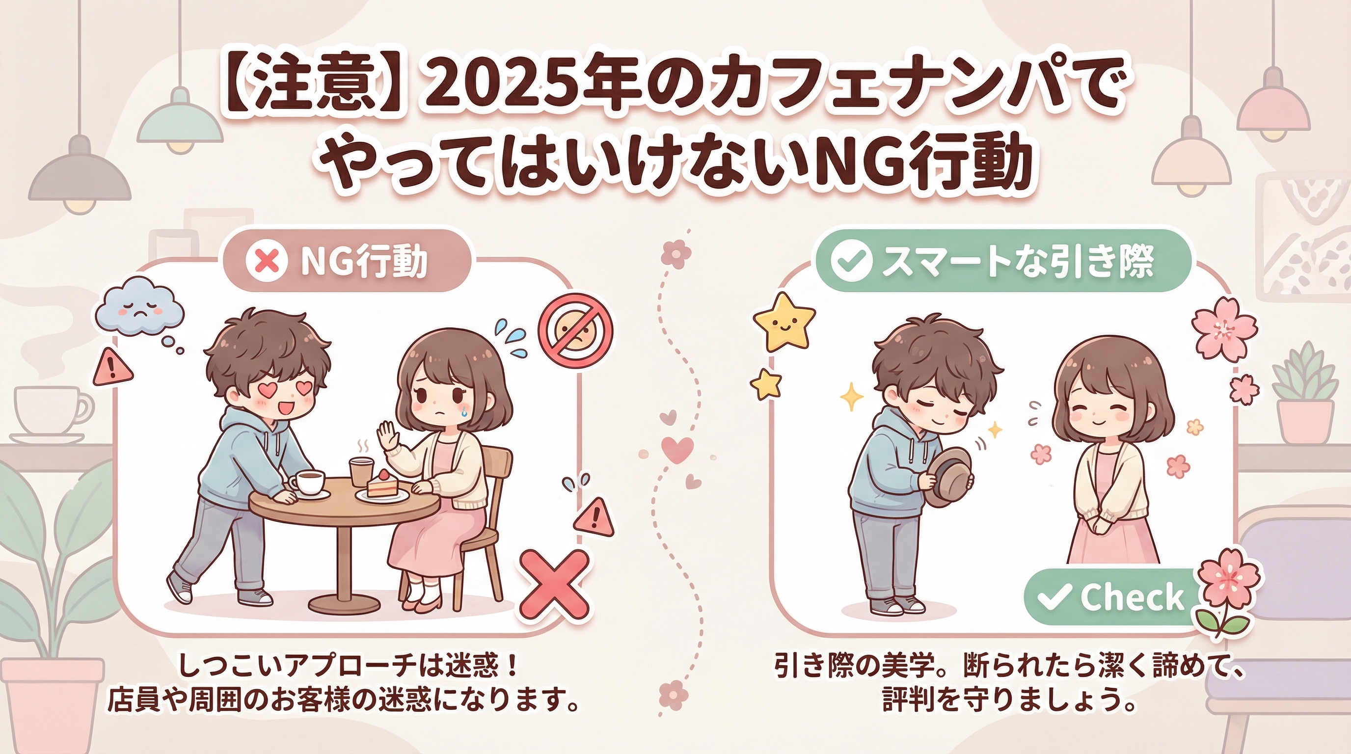 【注意】2025年のカフェナンパでやってはいけないNG行動