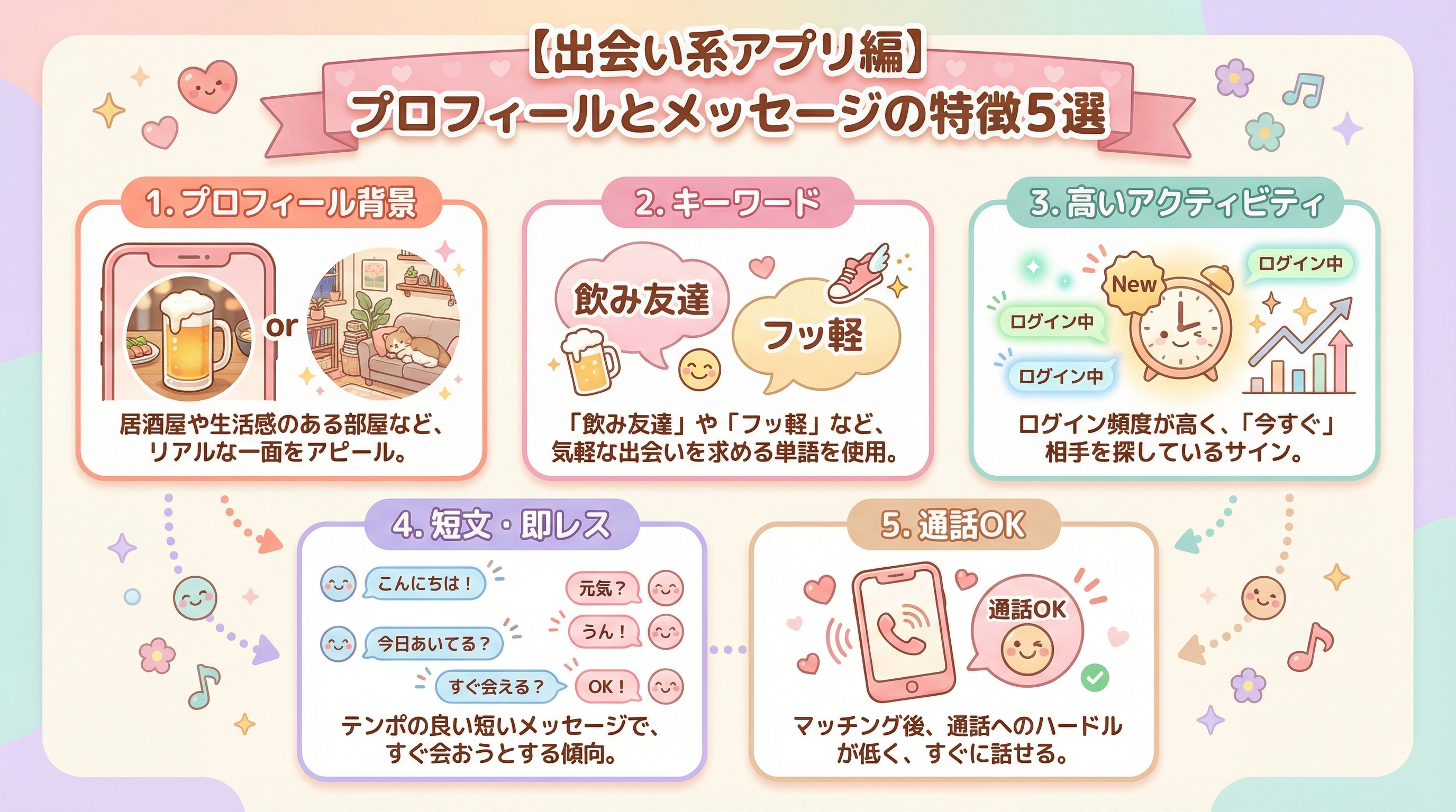 【出会い系アプリ編】プロフィールとメッセージの特徴5選