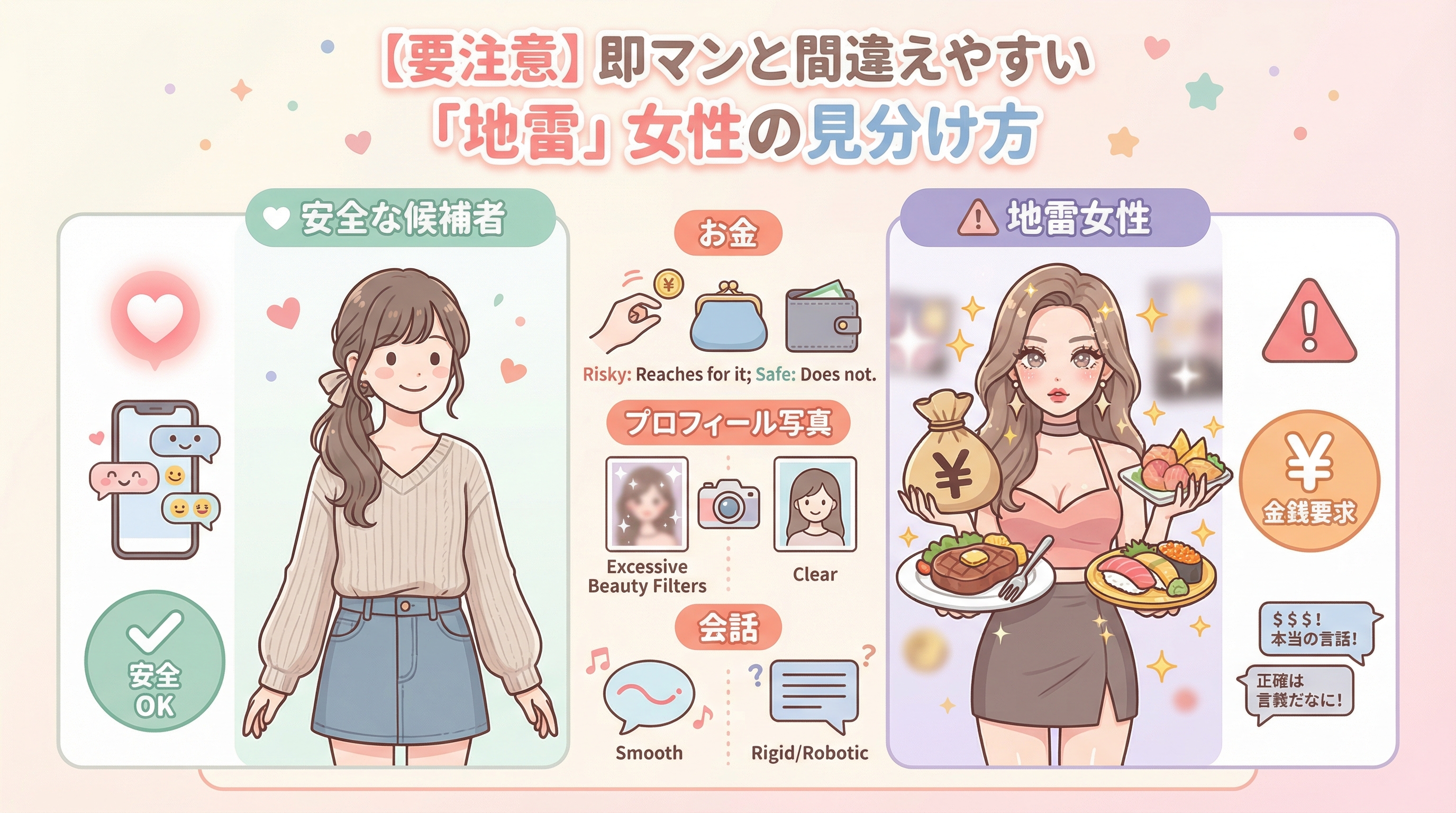 【要注意】即マンと間違えやすい「地雷」女性の見分け方