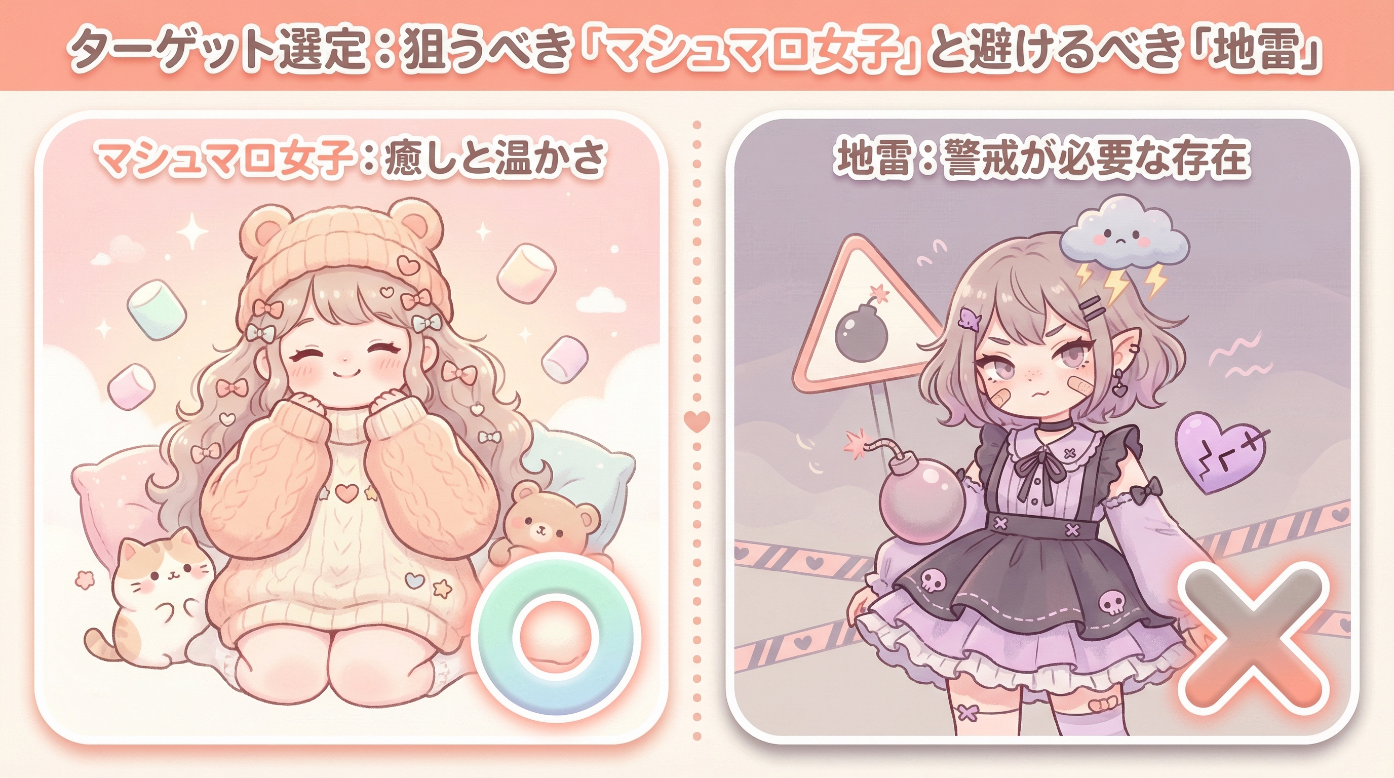 ターゲット選定:狙うべき「マシュマロ女子」と避けるべき「地雷」