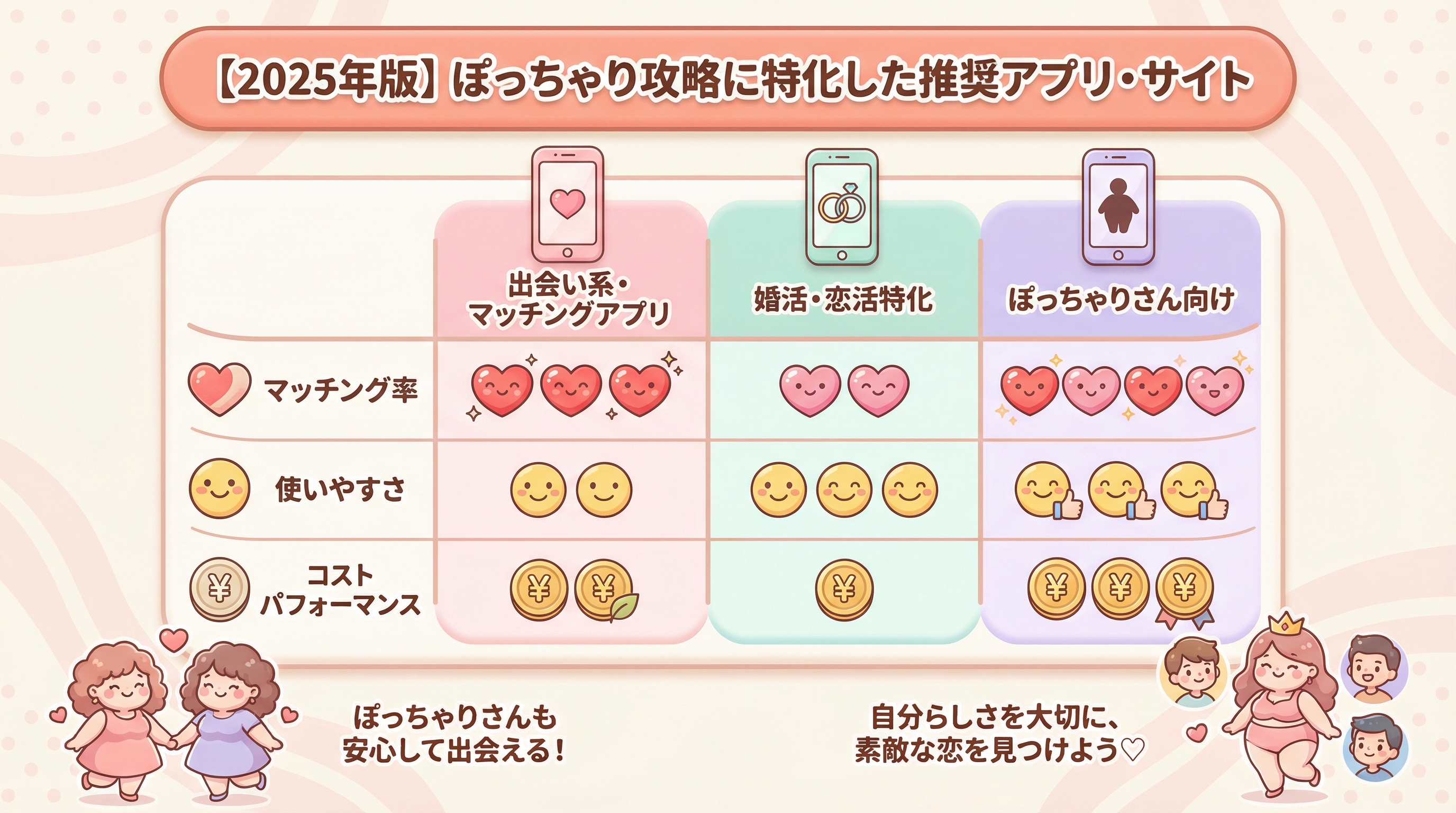 【2025年版】ぽっちゃり攻略に特化した推奨アプリ・サイト