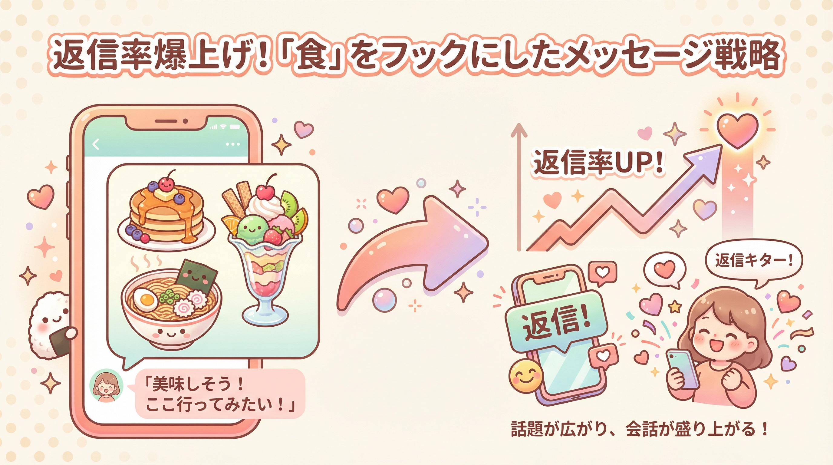 返信率爆上げ!「食」をフックにしたメッセージ戦略
