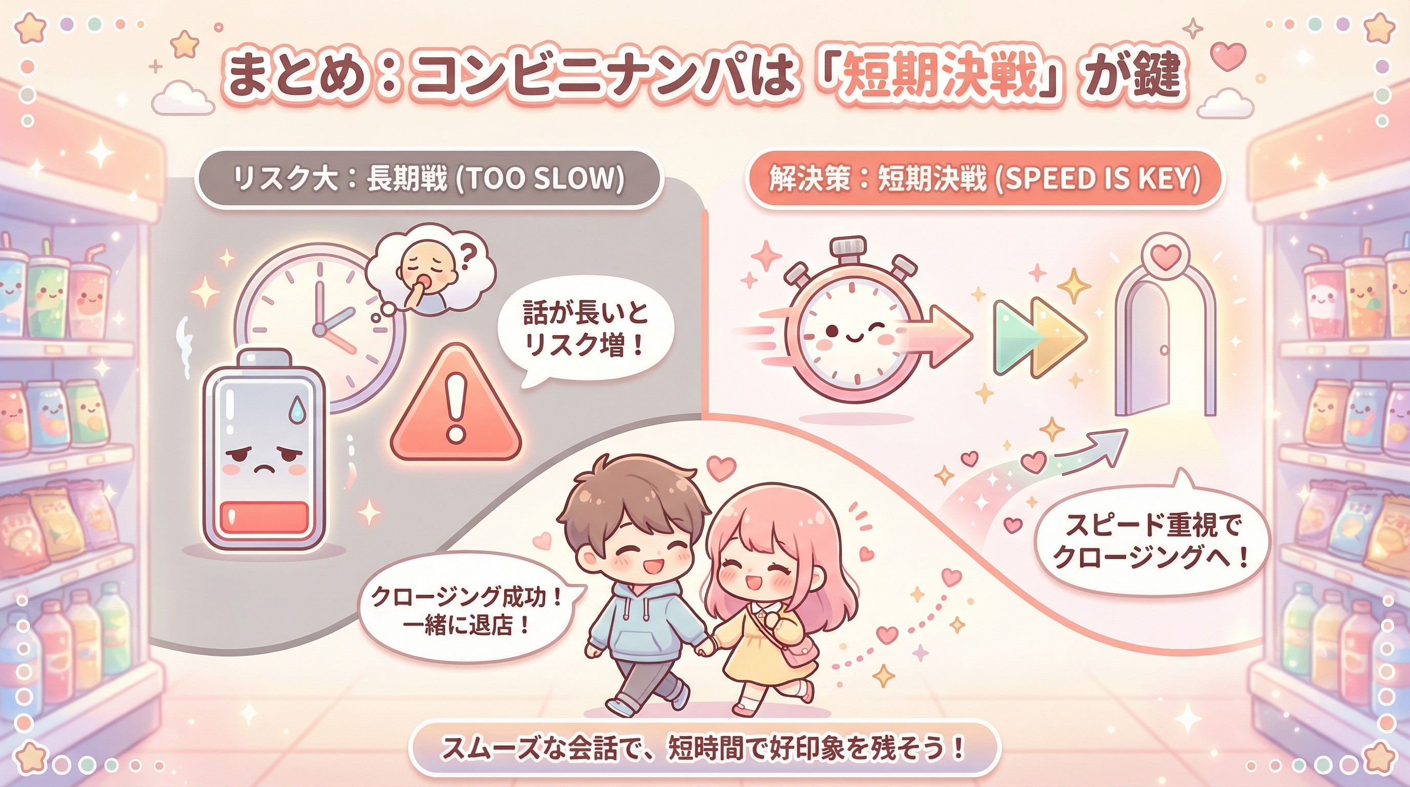 まとめ：コンビニナンパは「短期決戦」が鍵