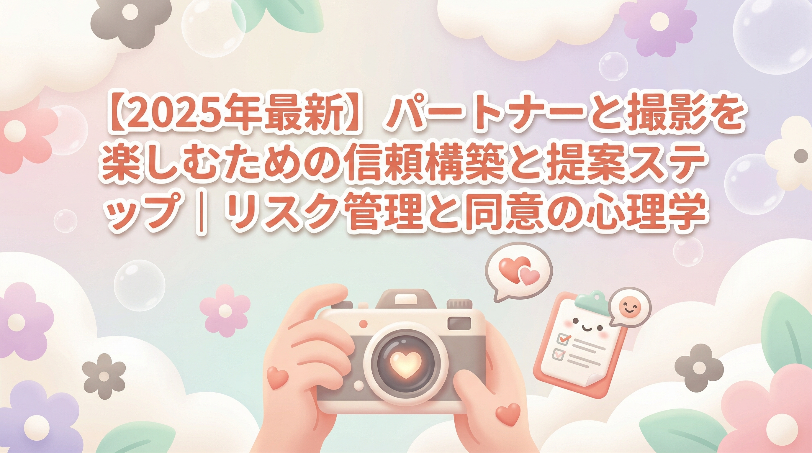 【2025年最新】パートナーと撮影を楽しむための信頼構築と提案ステップ｜リスク管理と同意の心理学