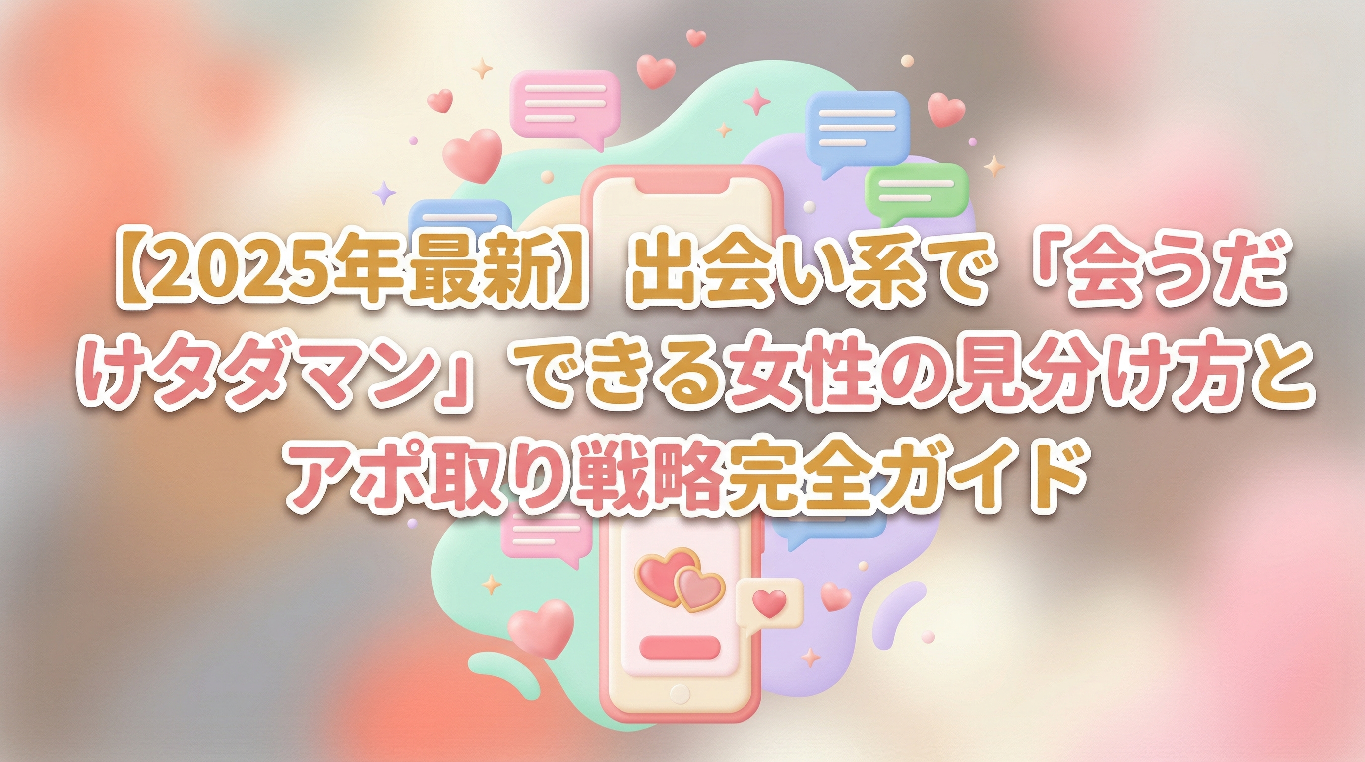 【2025年最新】出会い系で「会うだけタダマン」できる女性の見分け方とアポ取り戦略完全ガイド