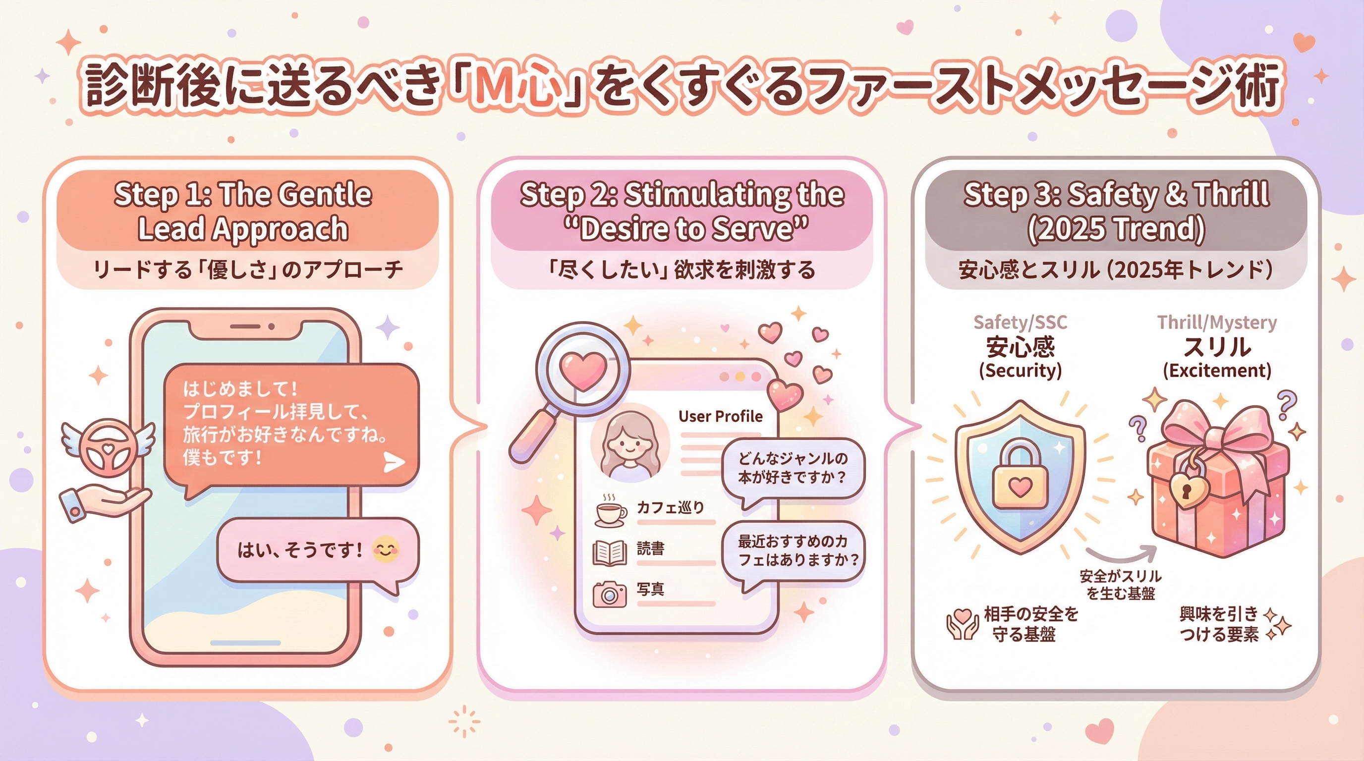 診断後に送るべき「M心」をくすぐるファーストメッセージ術