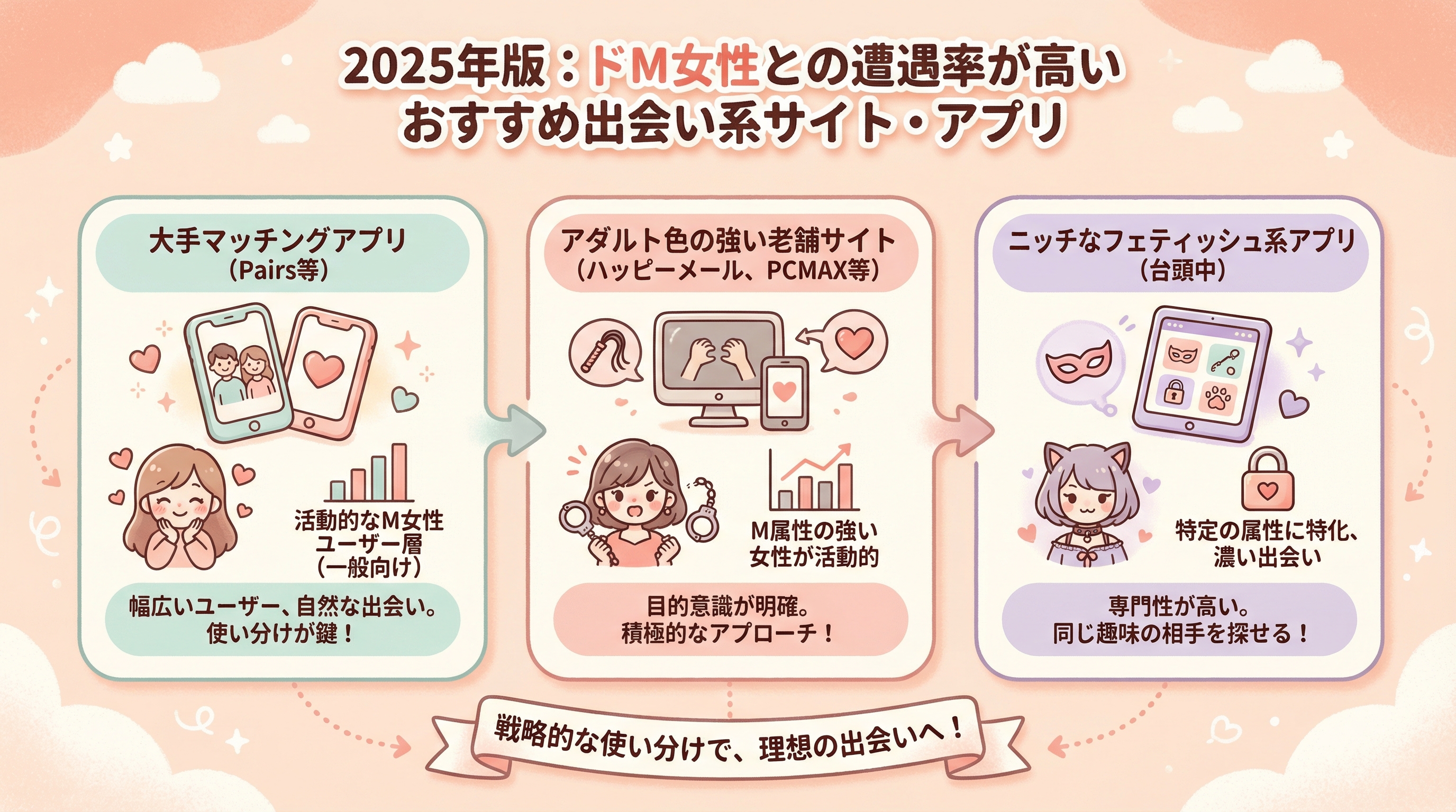 2025年版:ドM女性との遭遇率が高いおすすめ出会い系サイト・アプリ