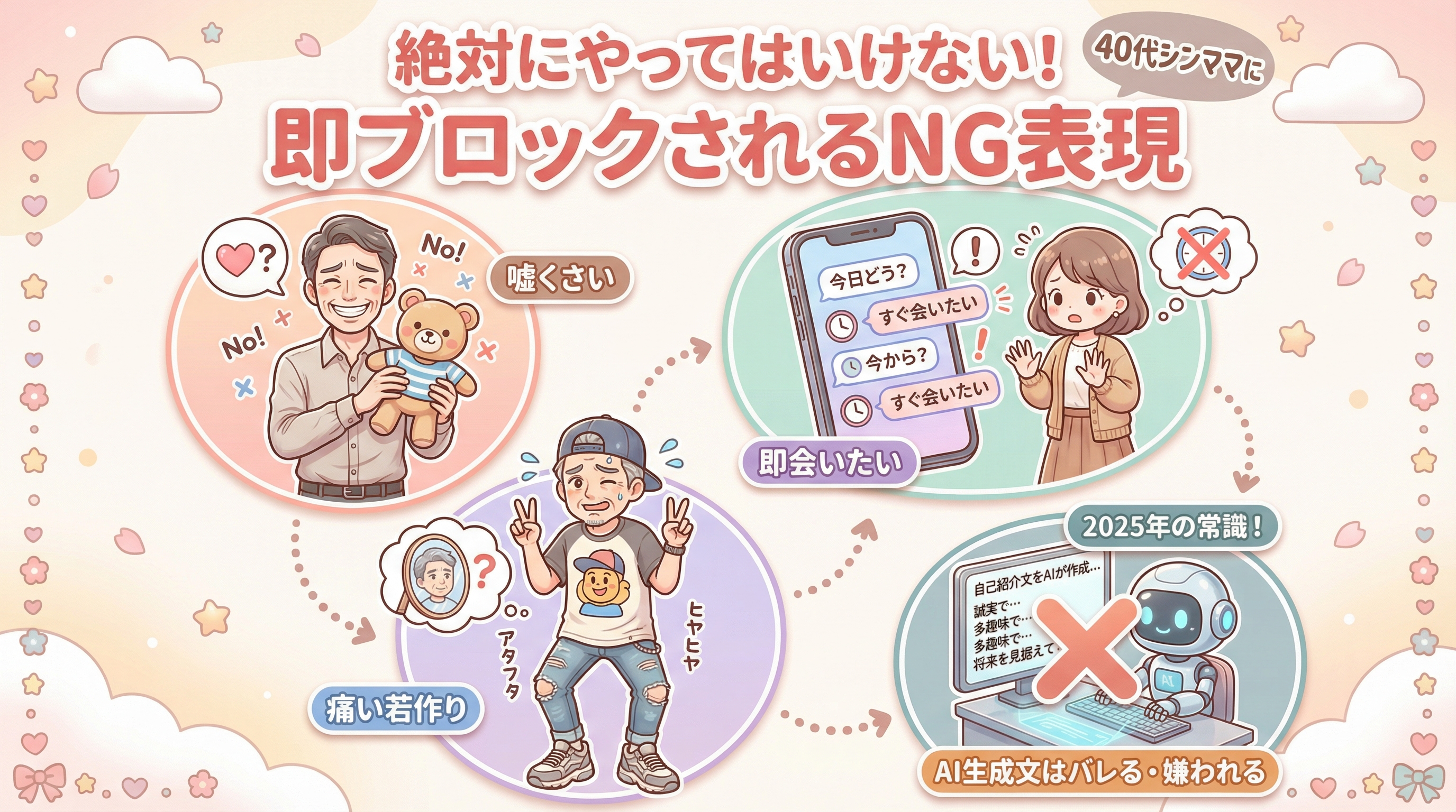 絶対にやってはいけない!40代シンママに即ブロックされるNG表現