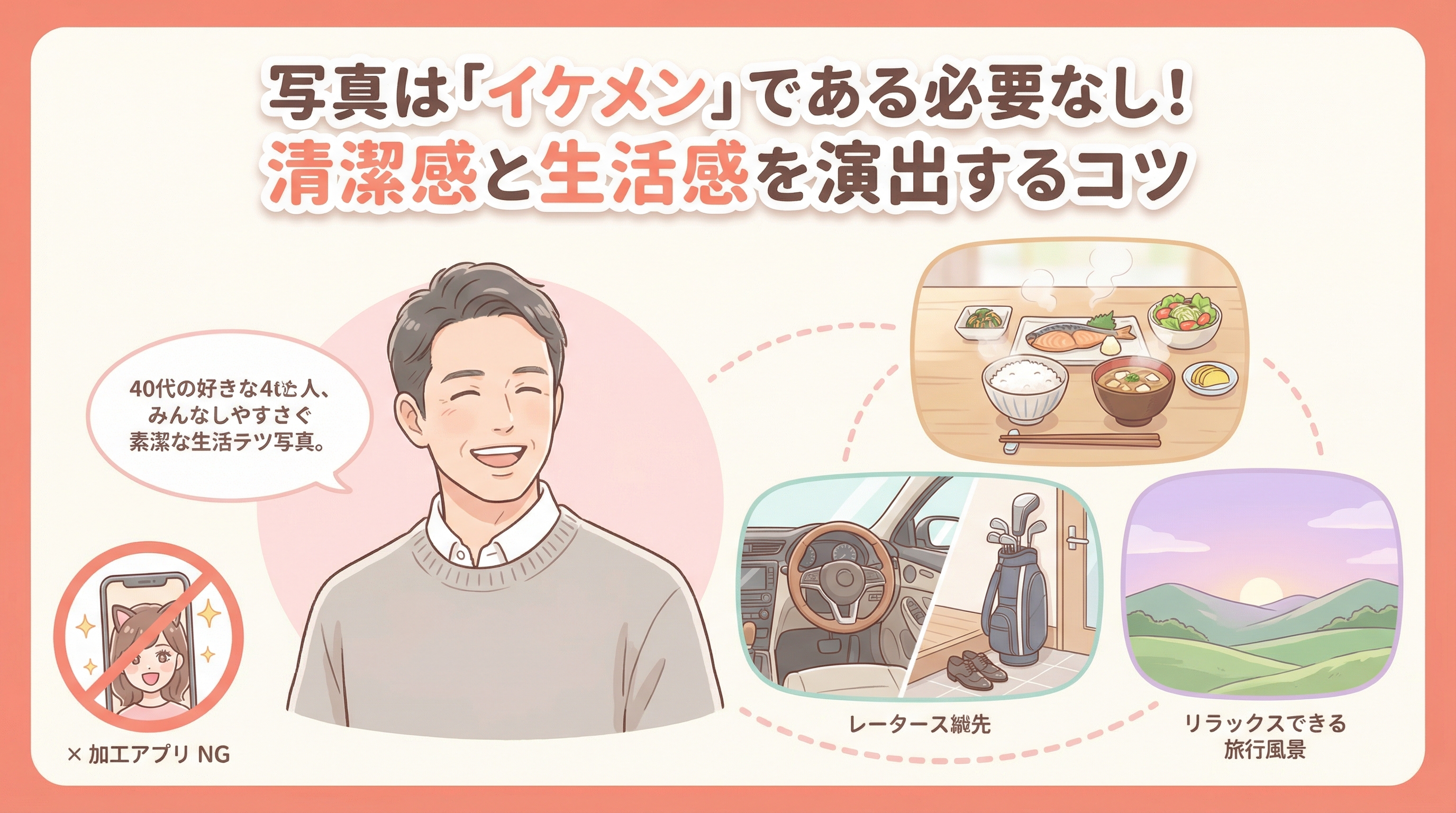 写真は「イケメン」である必要なし!清潔感と生活感を演出するコツ