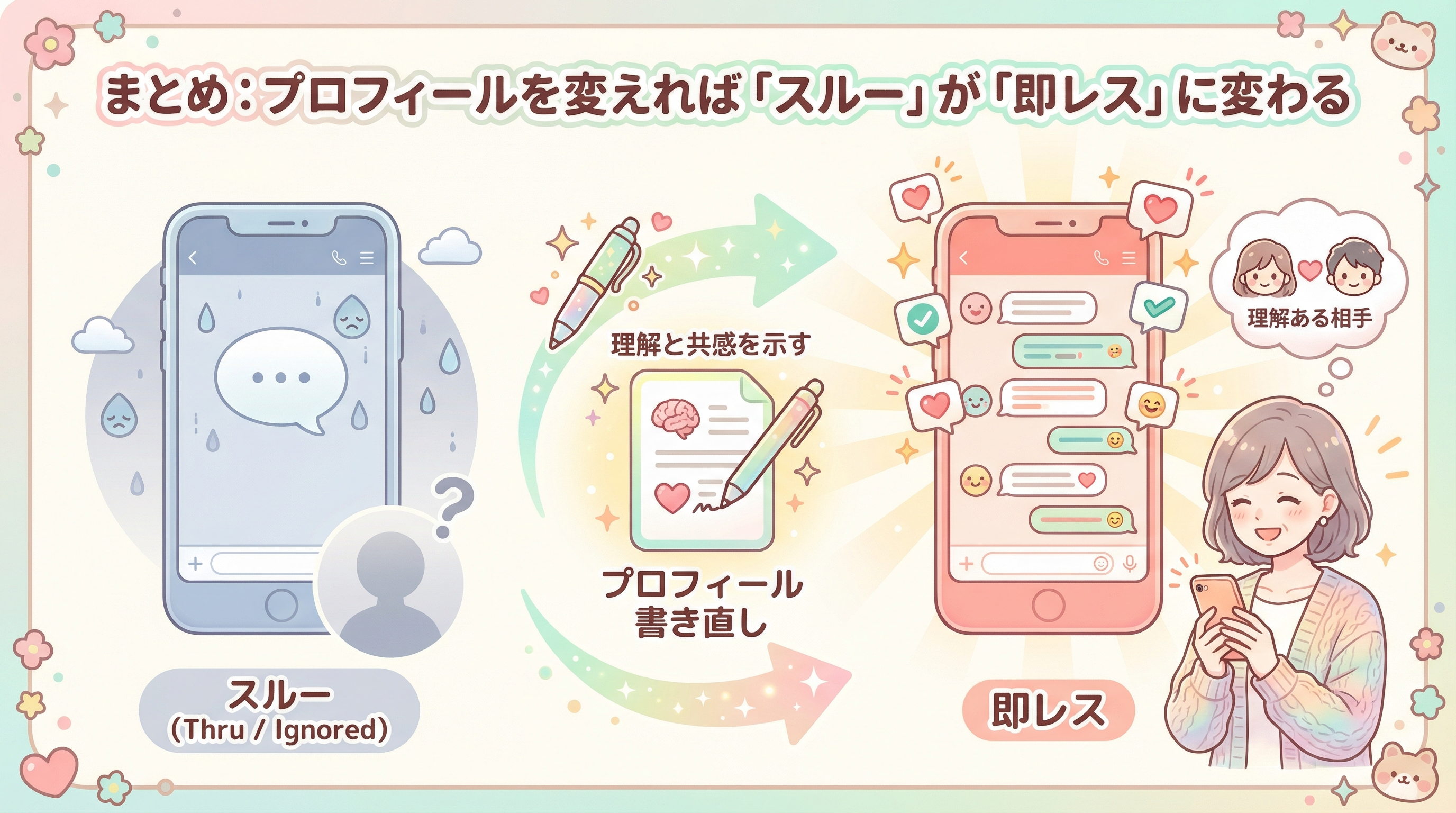 まとめ:プロフィールを変えれば「スルー」が「即レス」に変わる