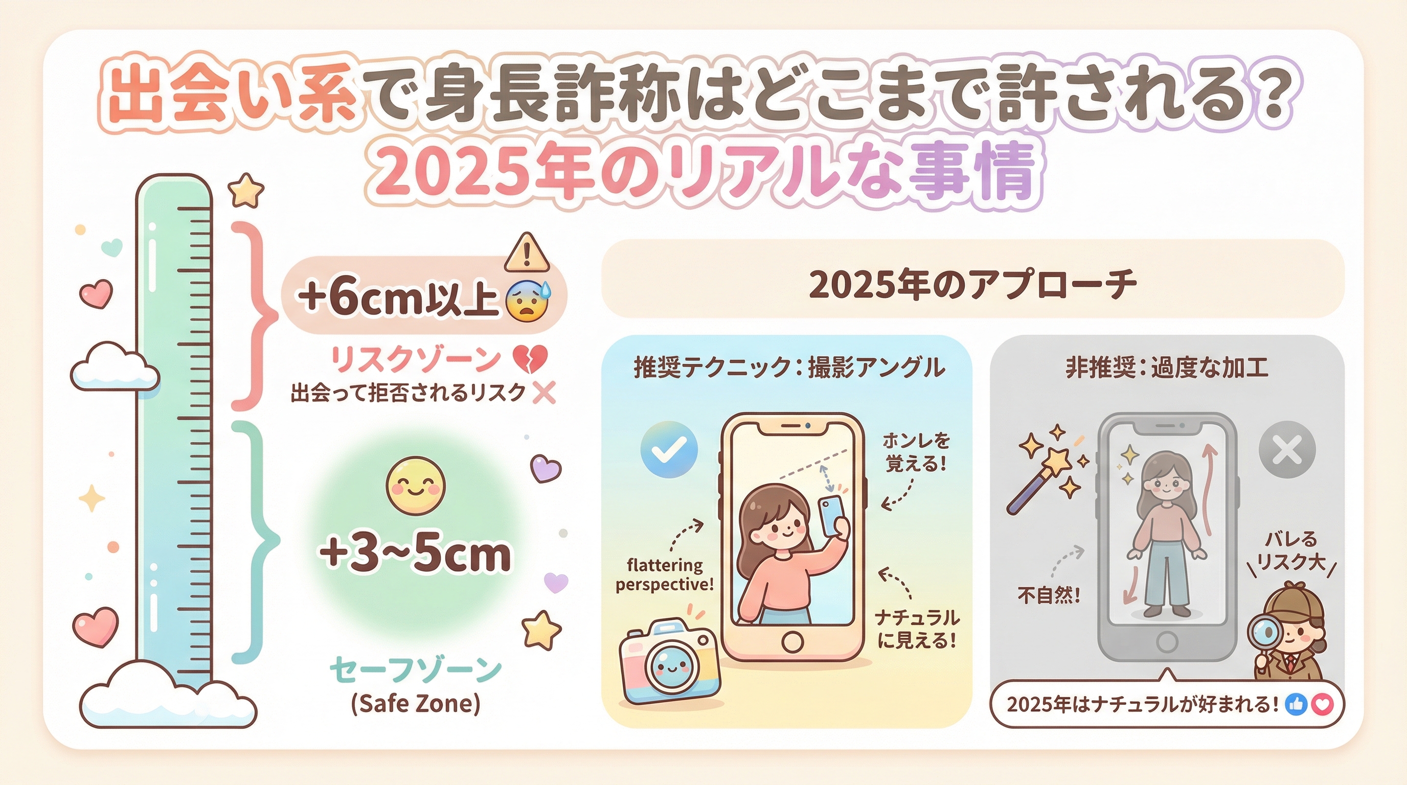 出会い系で身長詐称はどこまで許される？2025年のリアルな事情