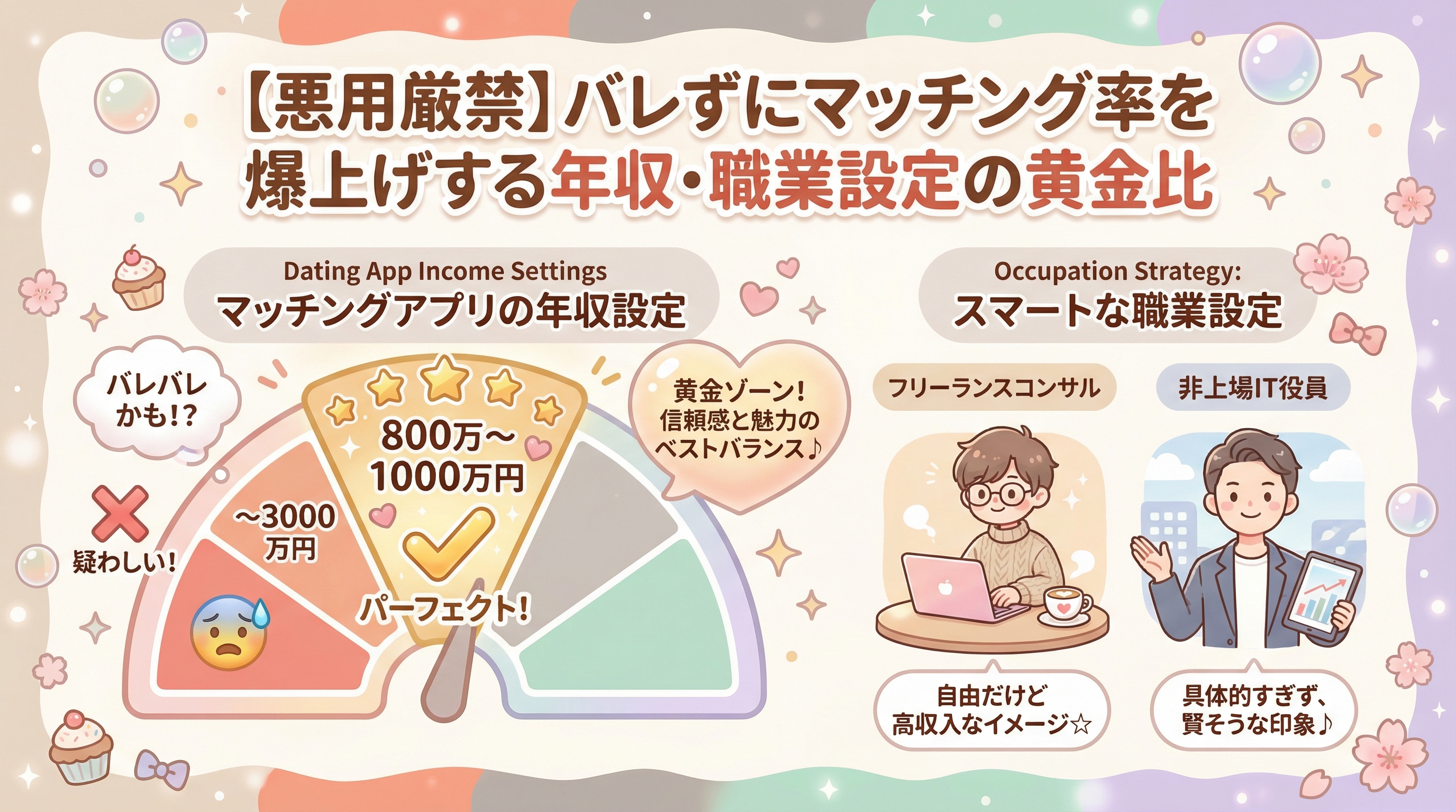 【悪用厳禁】バレずにマッチング率を爆上げする年収・職業設定の黄金比