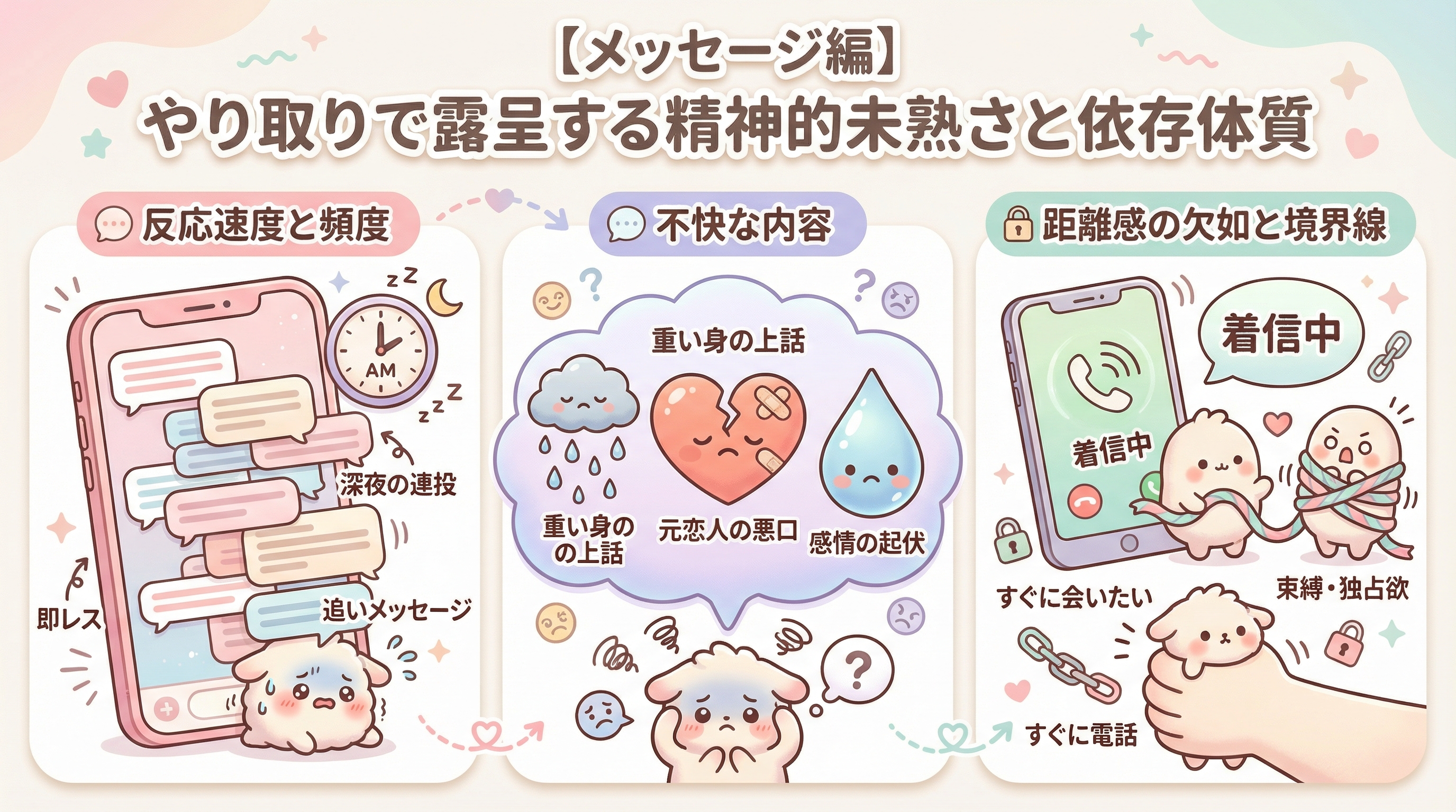 【メッセージ編】やり取りで露呈する精神的未熟さと依存体質