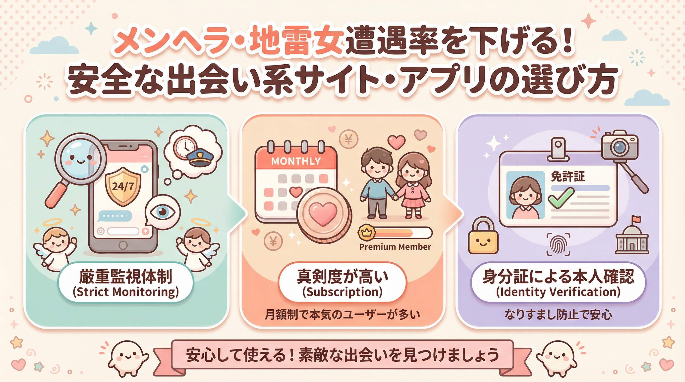 メンヘラ・地雷女遭遇率を下げる!安全な出会い系サイト・アプリの選び方