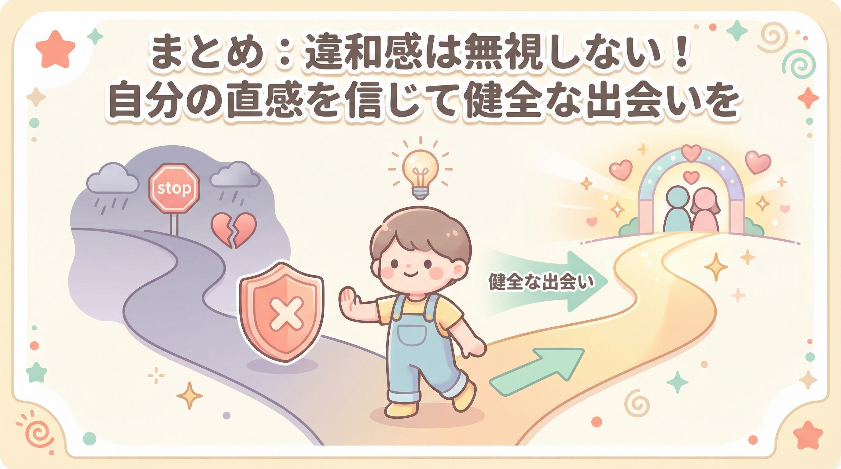 まとめ:違和感は無視しない!自分の直感を信じて健全な出会いを