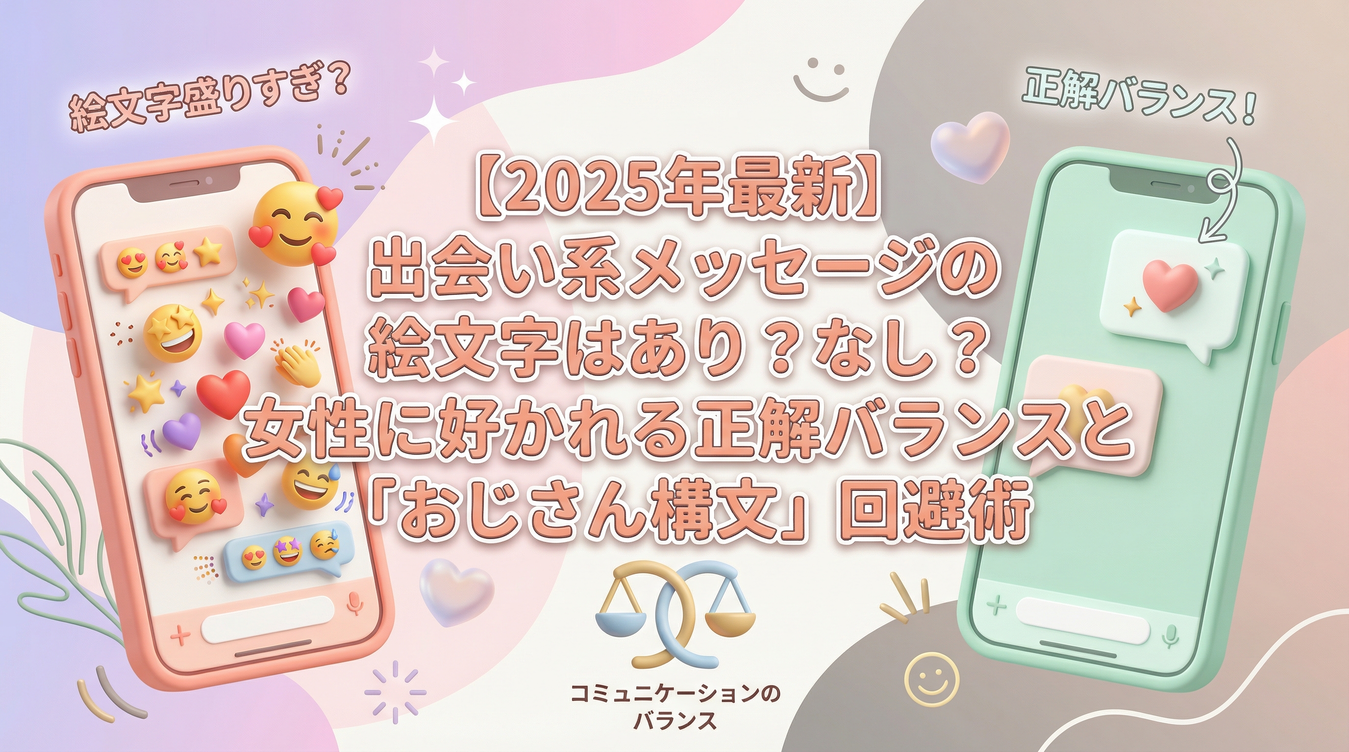 【2025年最新】出会い系メッセージの絵文字はあり？なし？女性に好かれる正解バランスと「おじさん構文」回避術