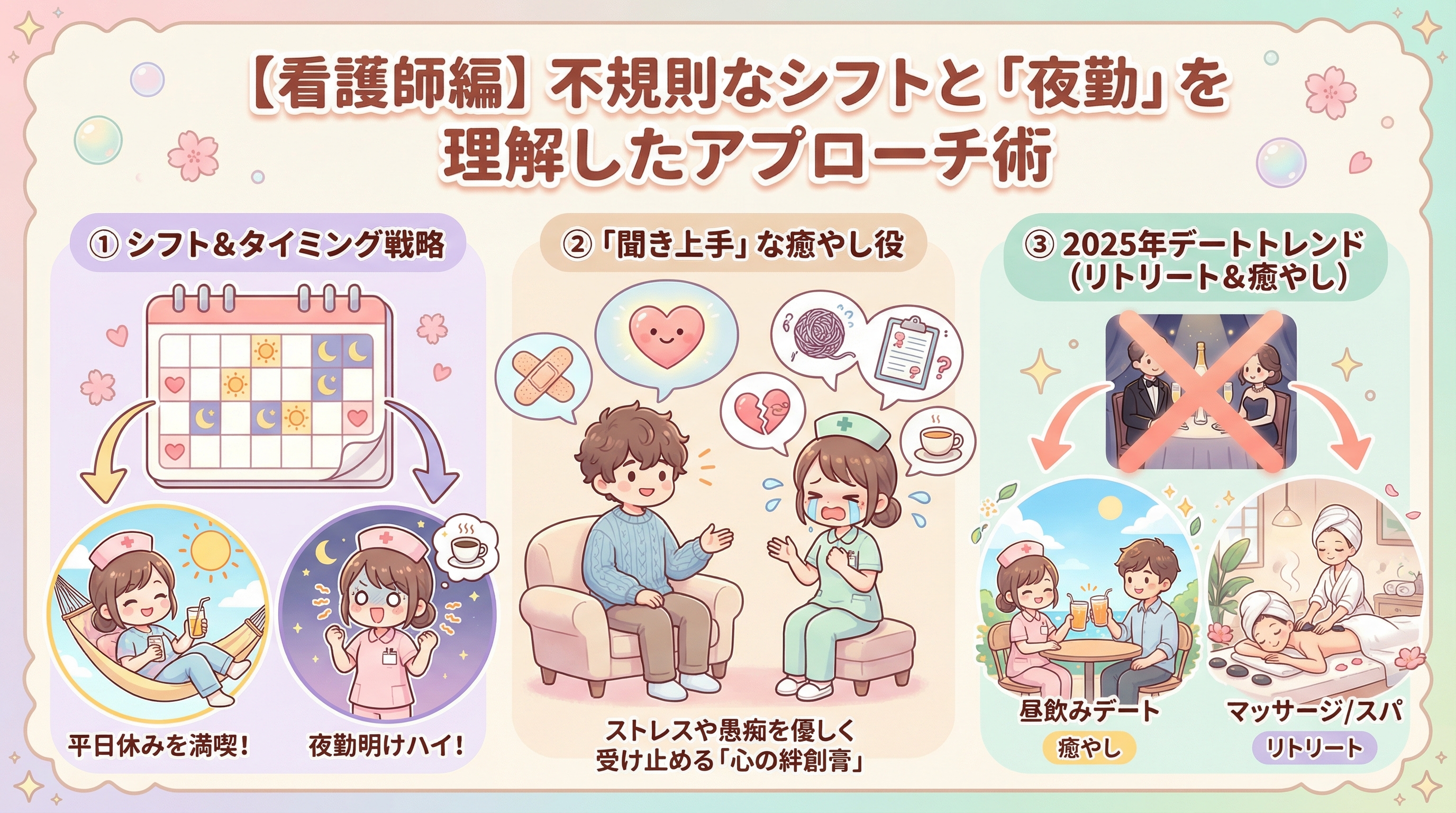 【看護師編】不規則なシフトと「夜勤」を理解したアプローチ術