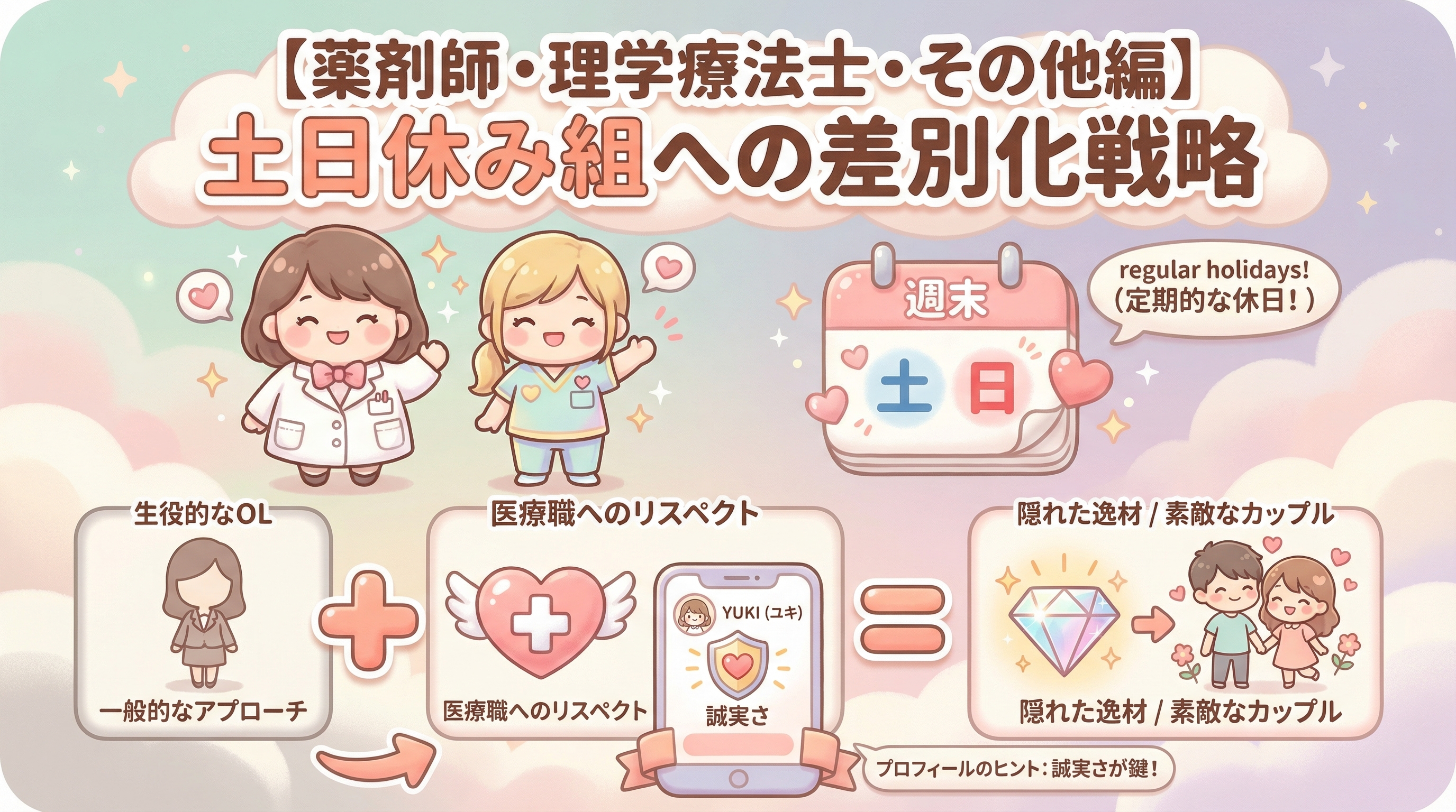 【薬剤師・理学療法士・その他編】土日休み組への差別化戦略