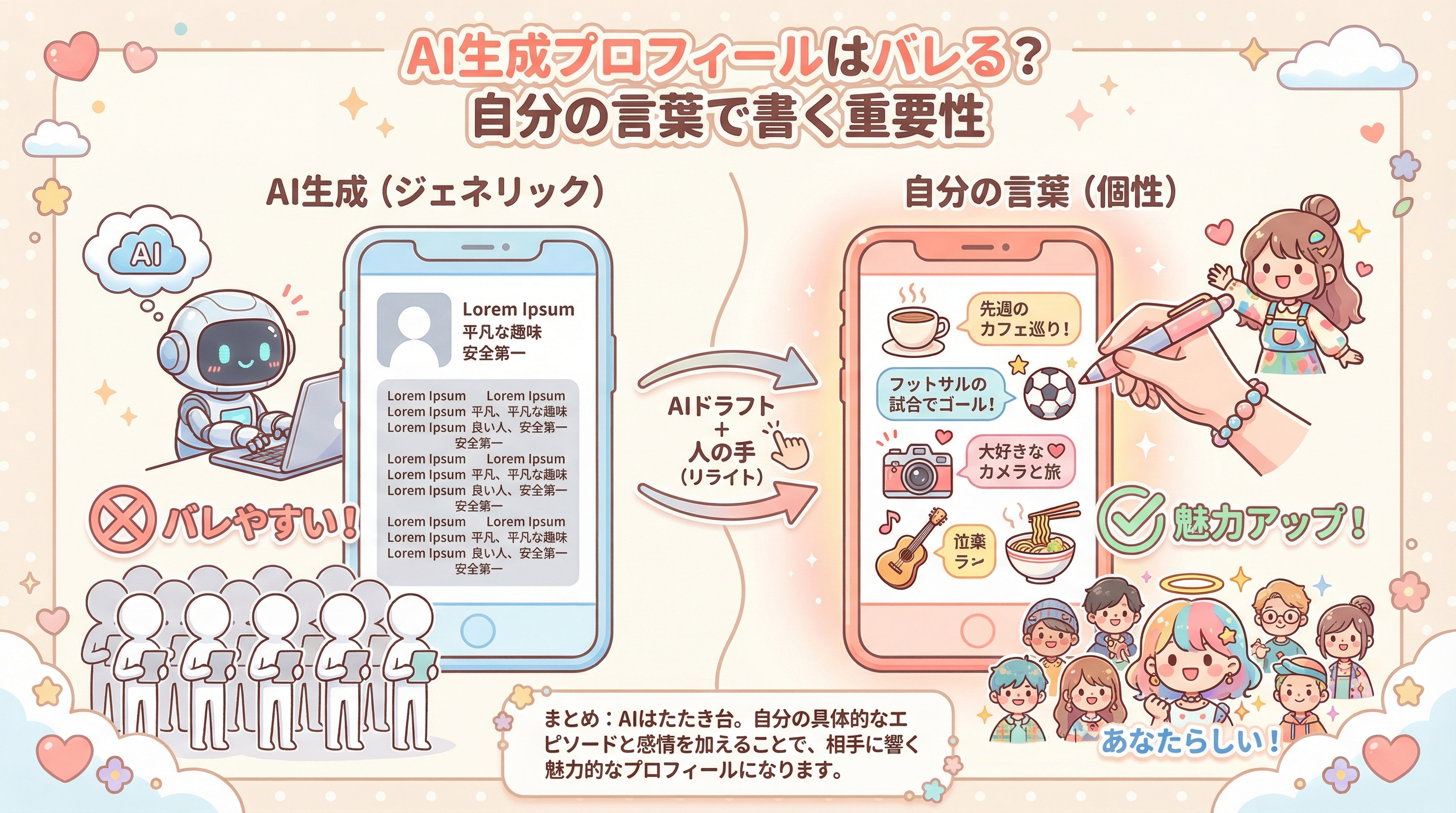 AI生成プロフィールはバレる？自分の言葉で書く重要性