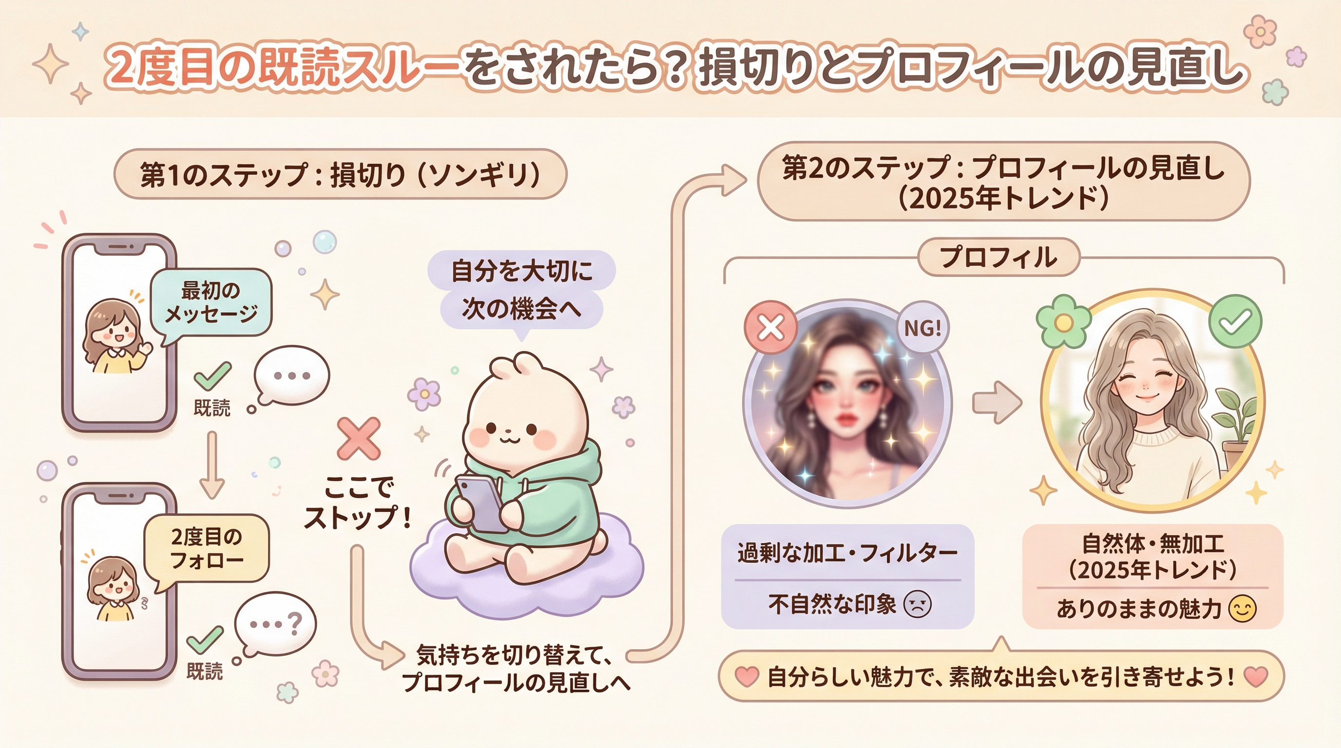 2度目の既読スルーをされたら？損切りとプロフィールの見直し