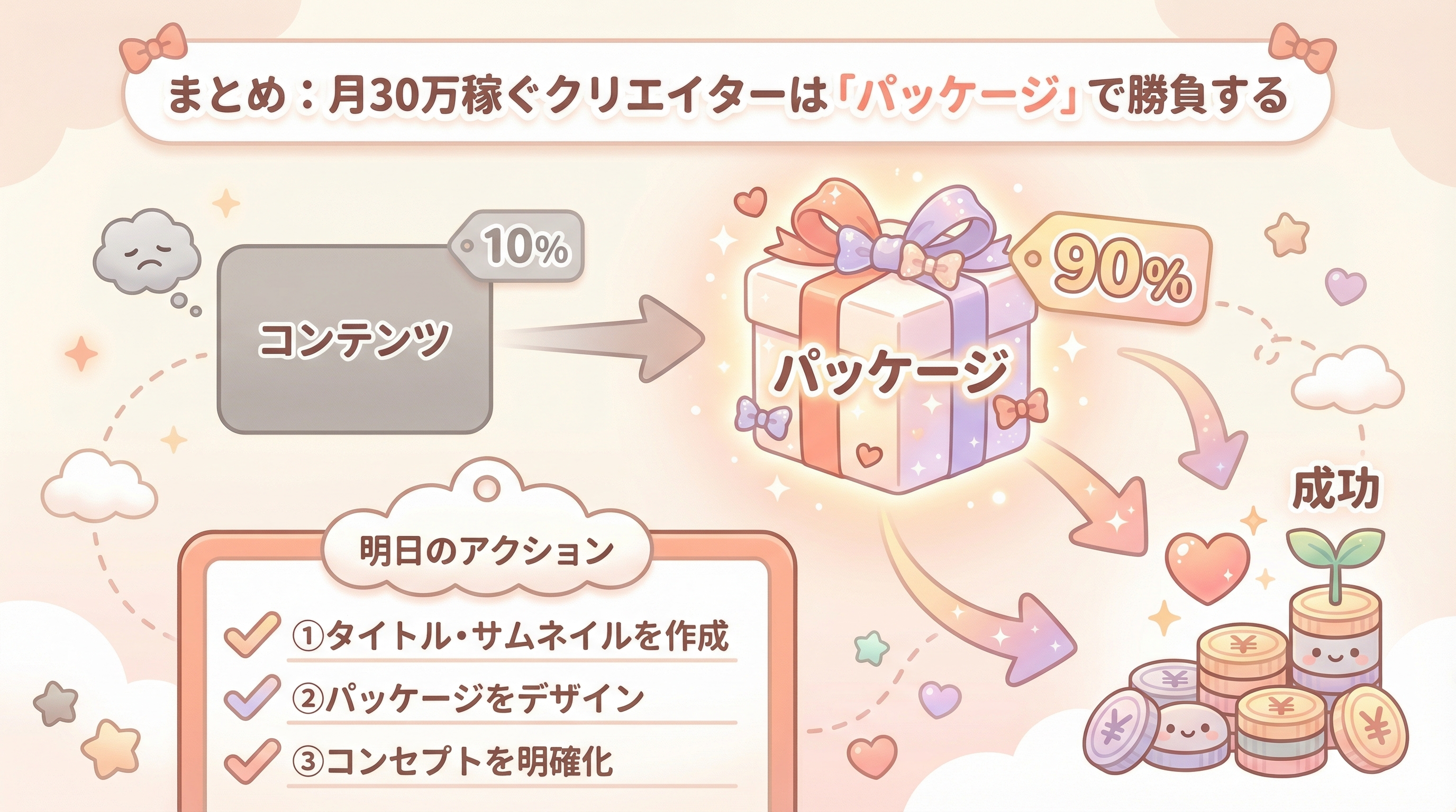 まとめ：月30万稼ぐクリエイターは「パッケージ」で勝負する