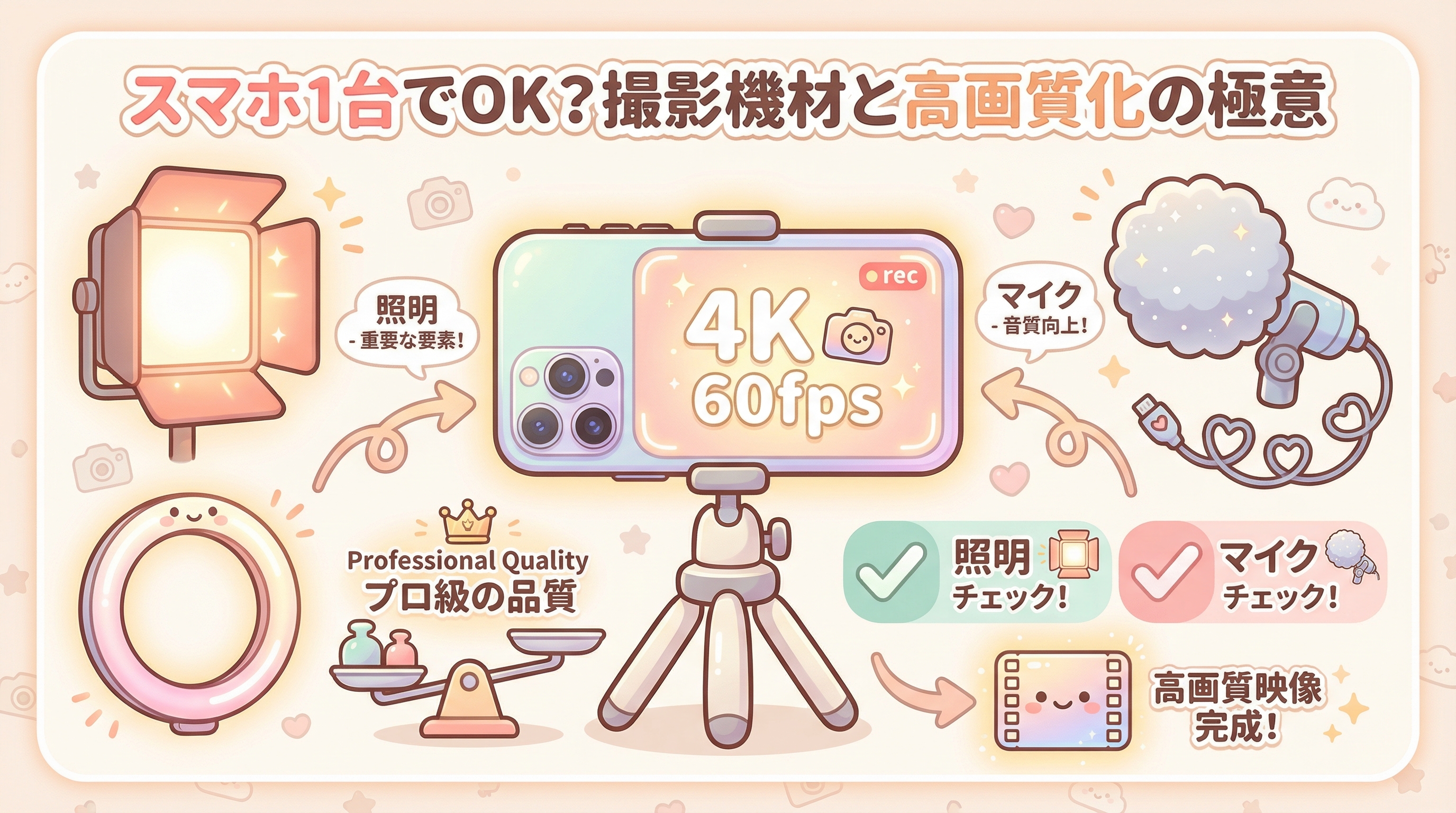 スマホ1台でOK?撮影機材と高画質化の極意