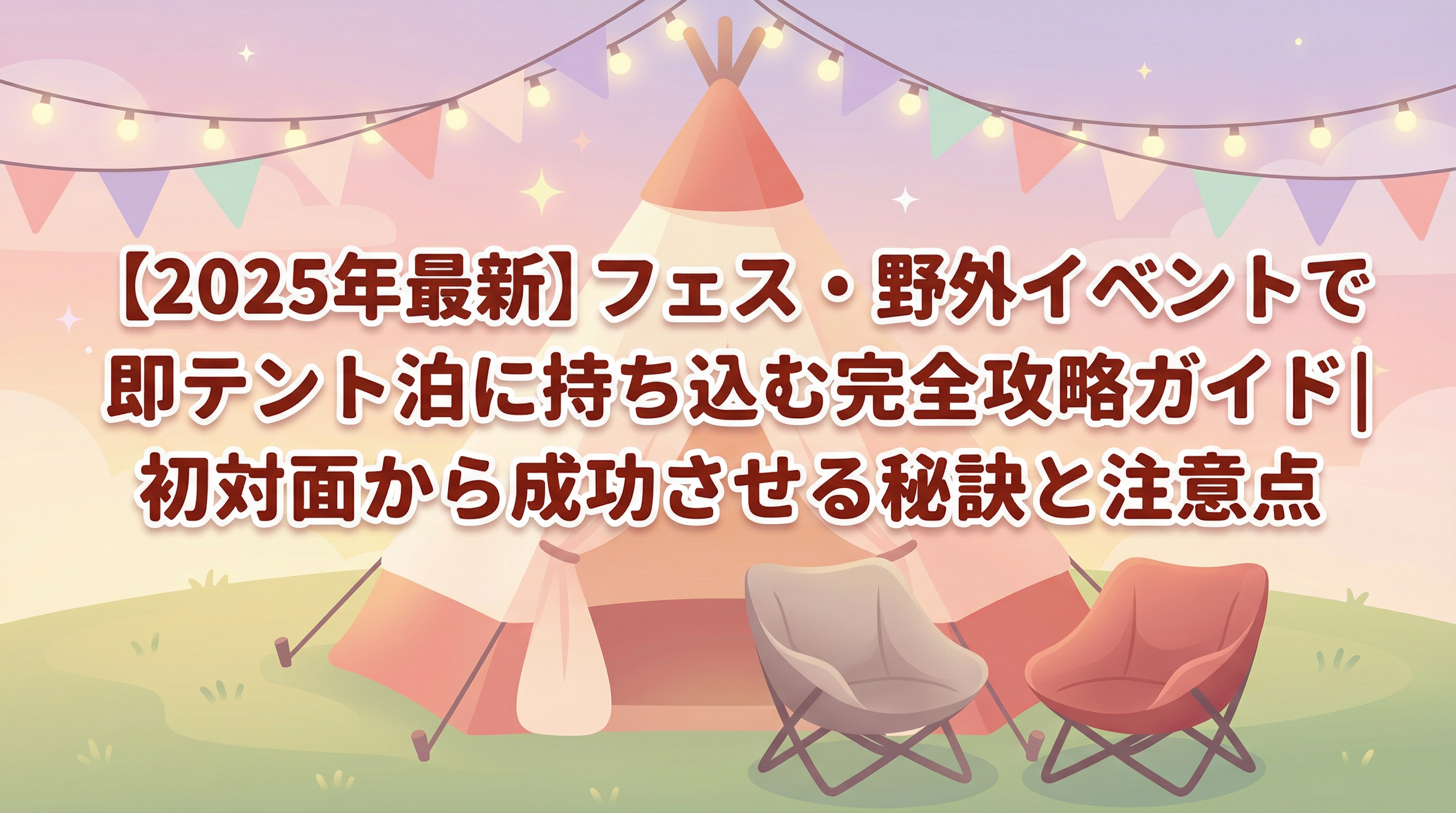 【2025年最新】フェス・野外イベントで即テント泊に持ち込む完全攻略ガイド｜初対面から成功させる秘訣と注意点