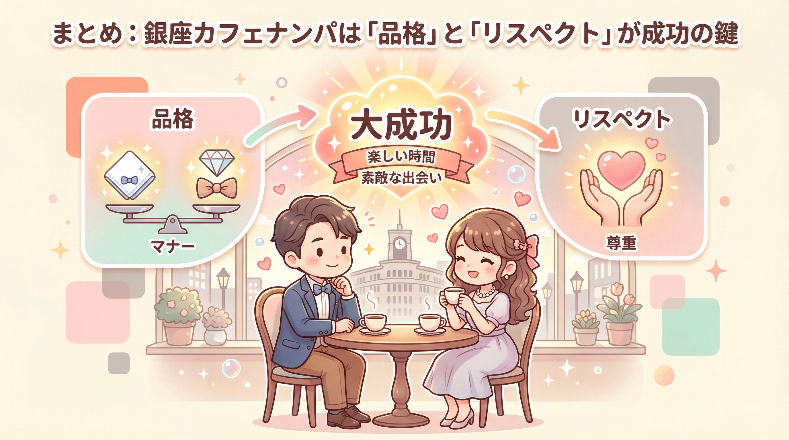 まとめ:銀座カフェナンパは「品格」と「リスペクト」が成功の鍵