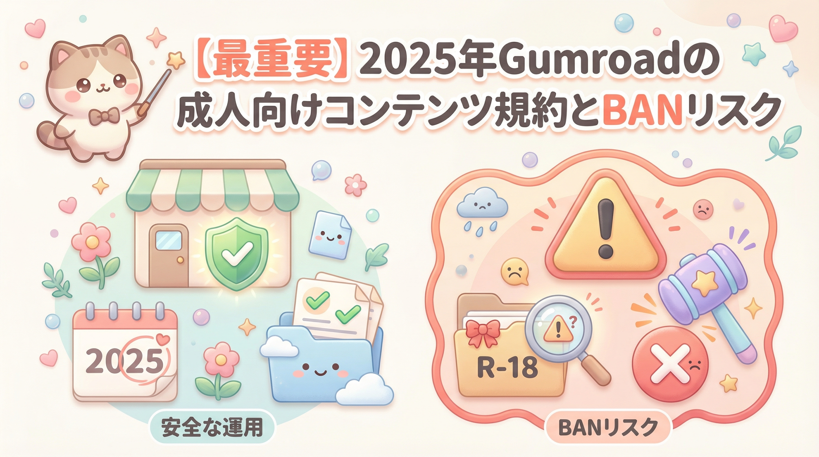 【最重要】2025年Gumroadの成人向けコンテンツ規約とBANリスク