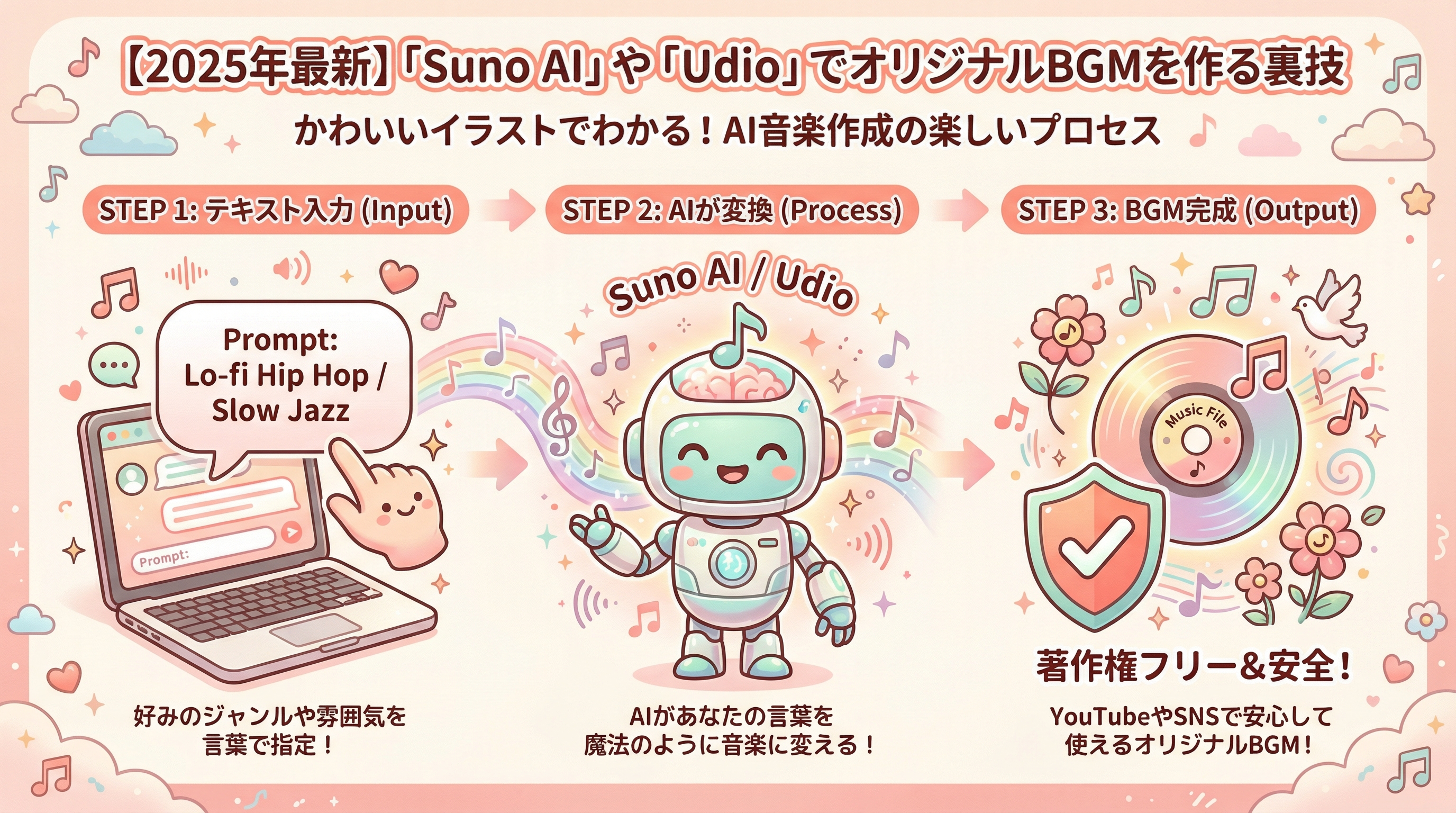 【2025年最新】「Suno AI」や「Udio」でオリジナルBGMを作る裏技