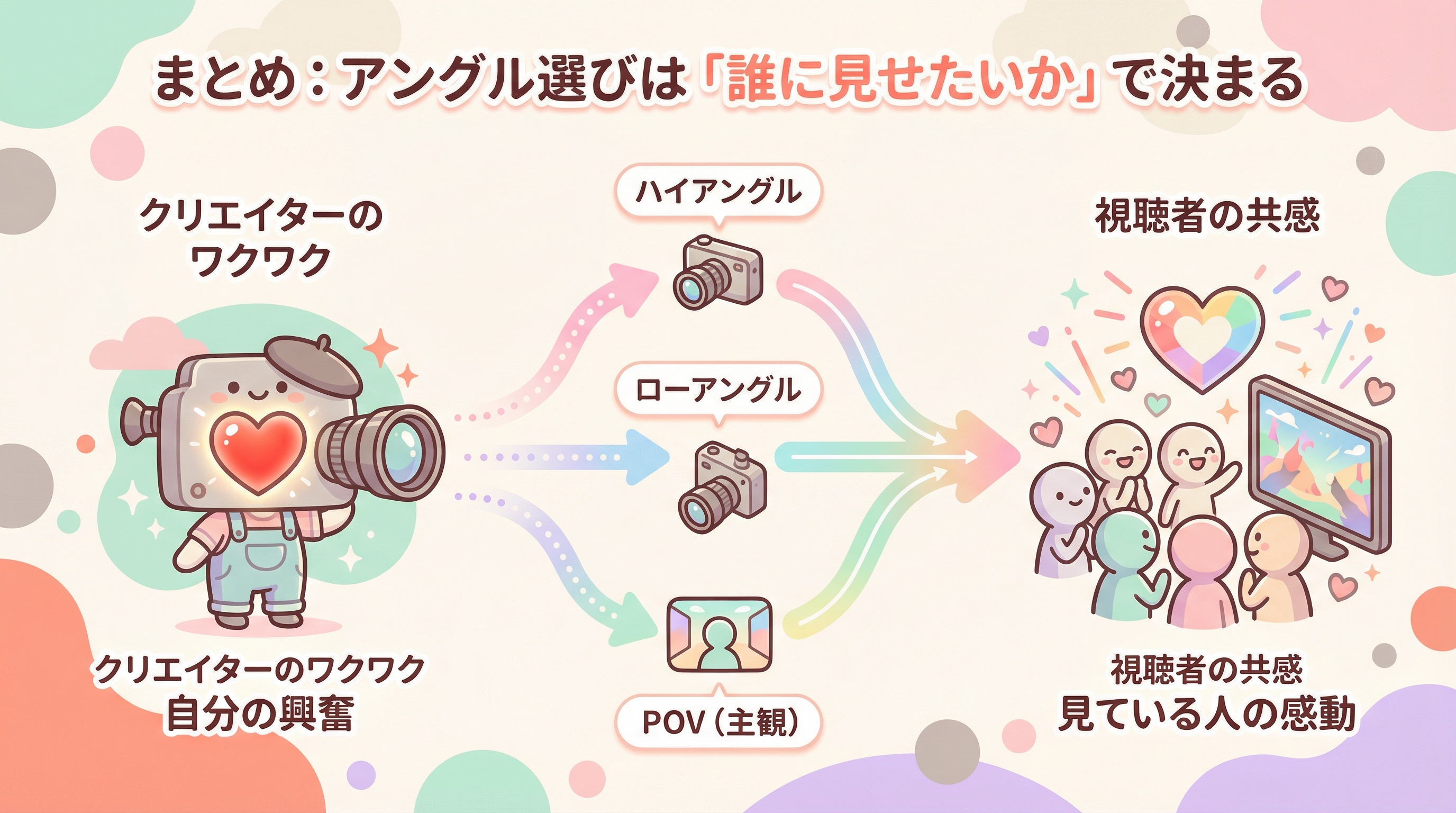 まとめ：アングル選びは「誰に見せたいか」で決まる