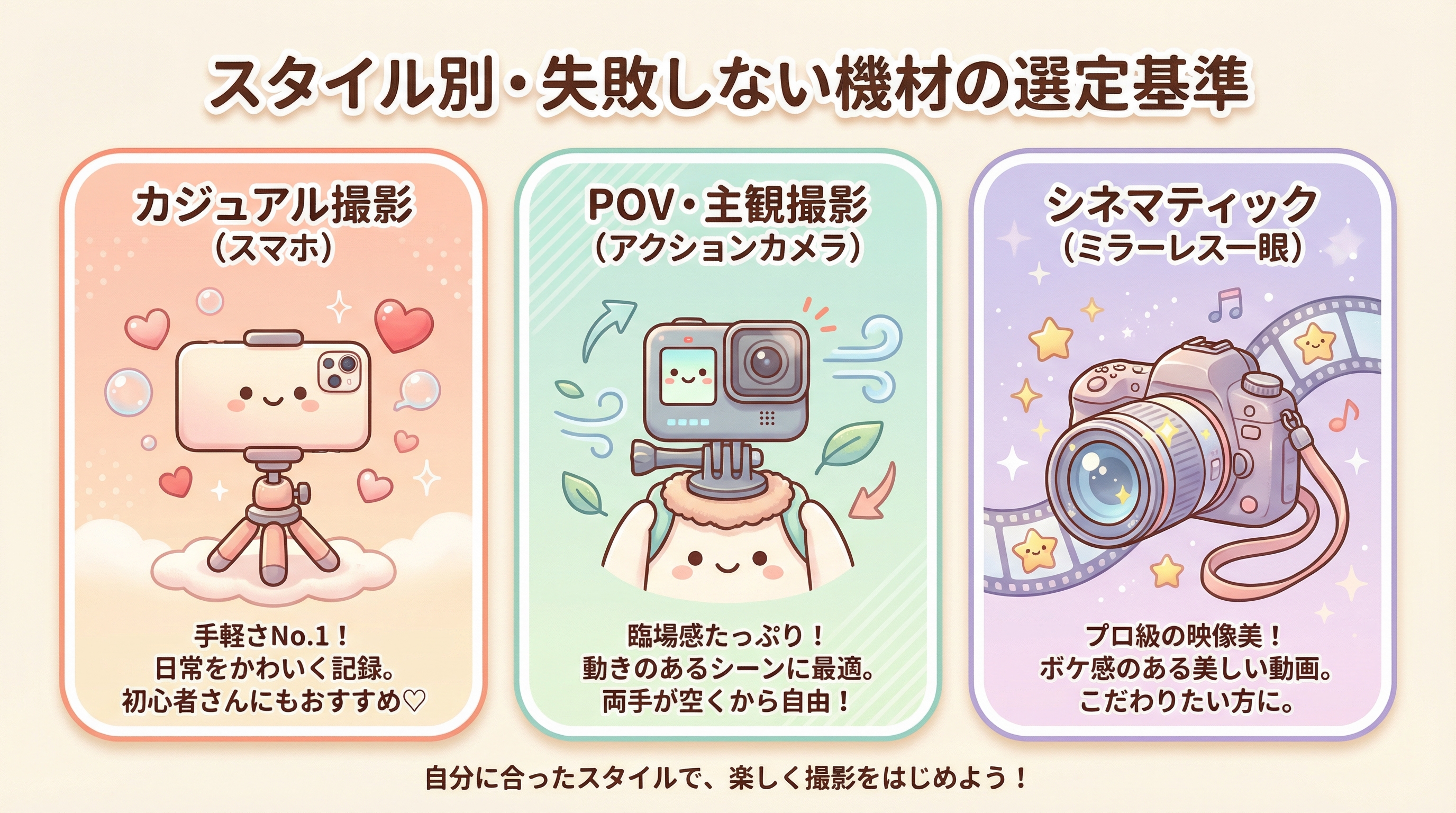 スタイル別・失敗しない機材の選定基準