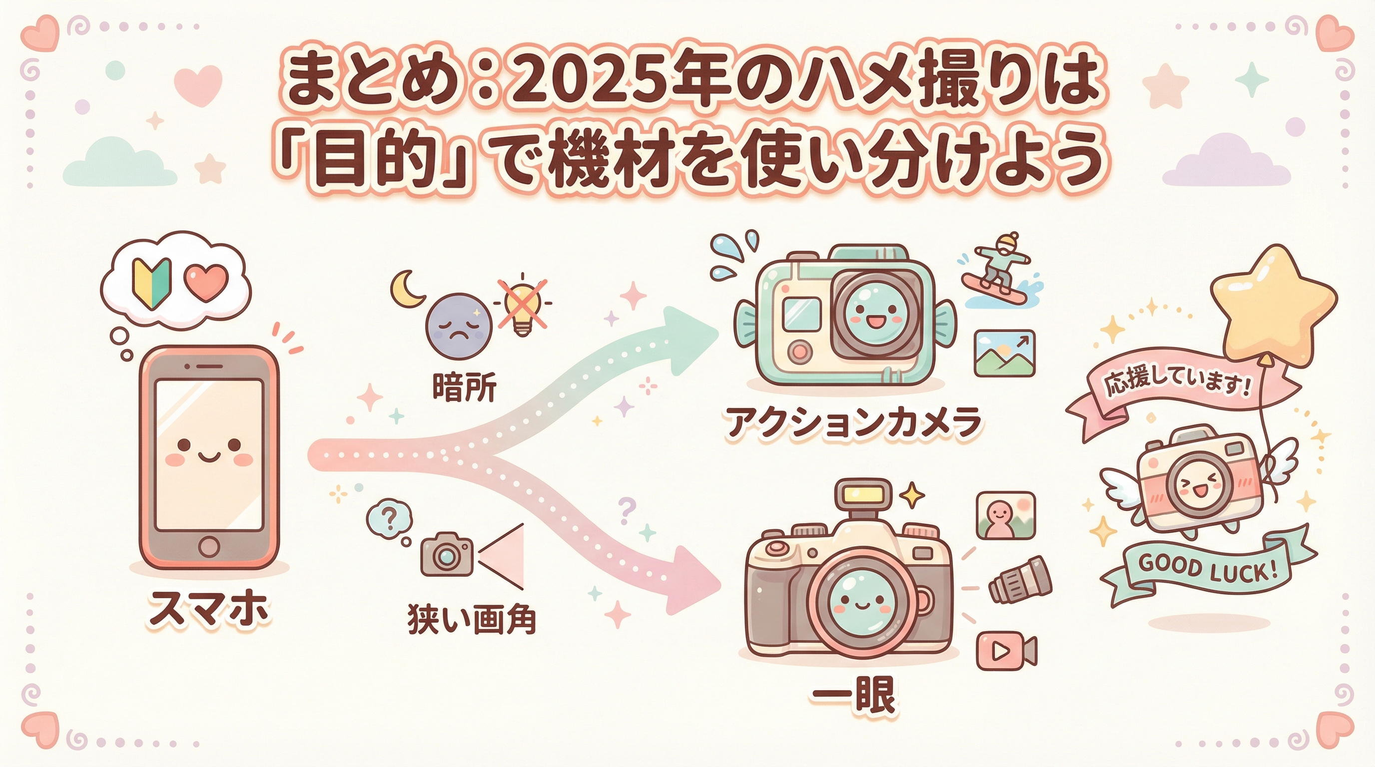 まとめ：2025年のハメ撮りは「目的」で機材を使い分けよう