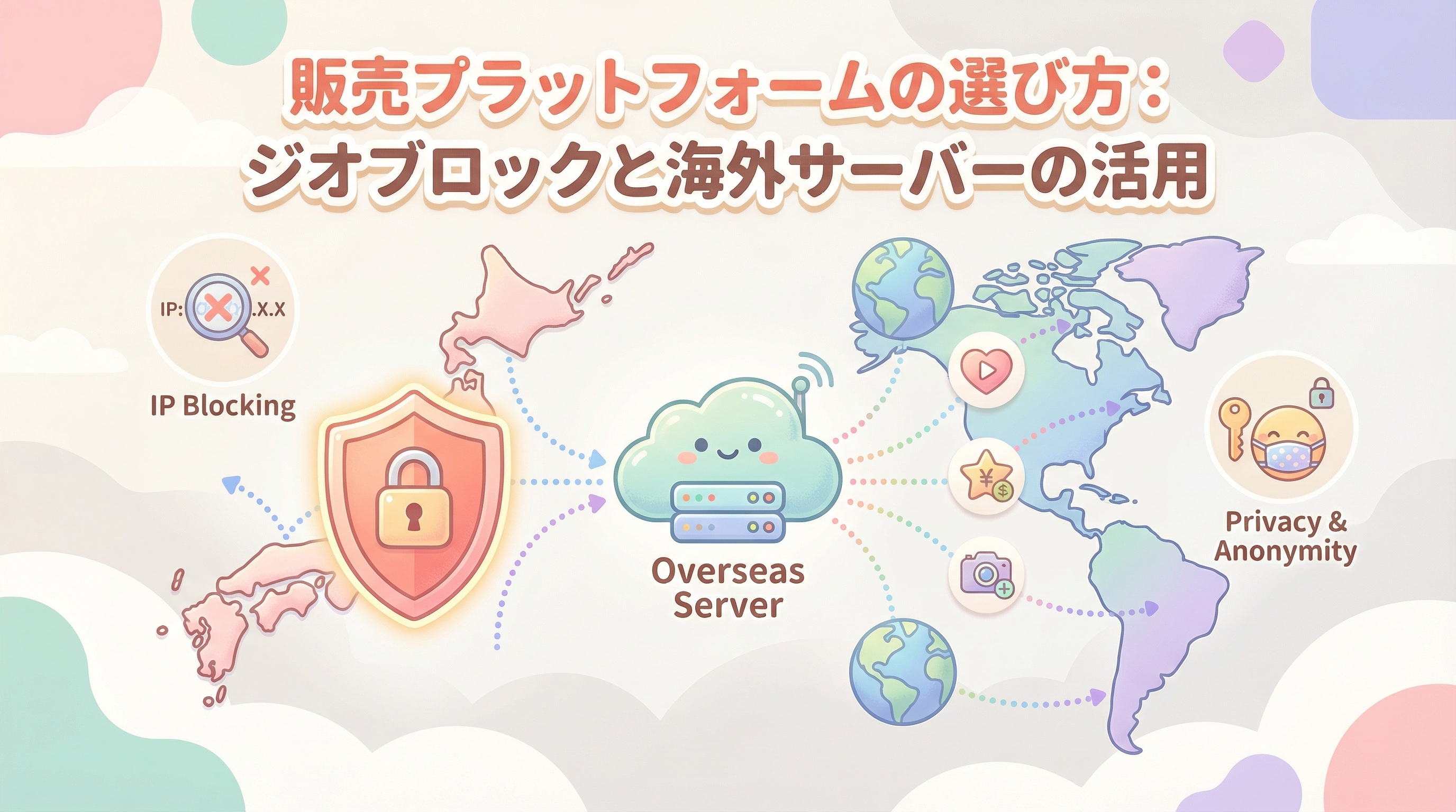 販売プラットフォームの選び方：ジオブロックと海外サーバーの活用