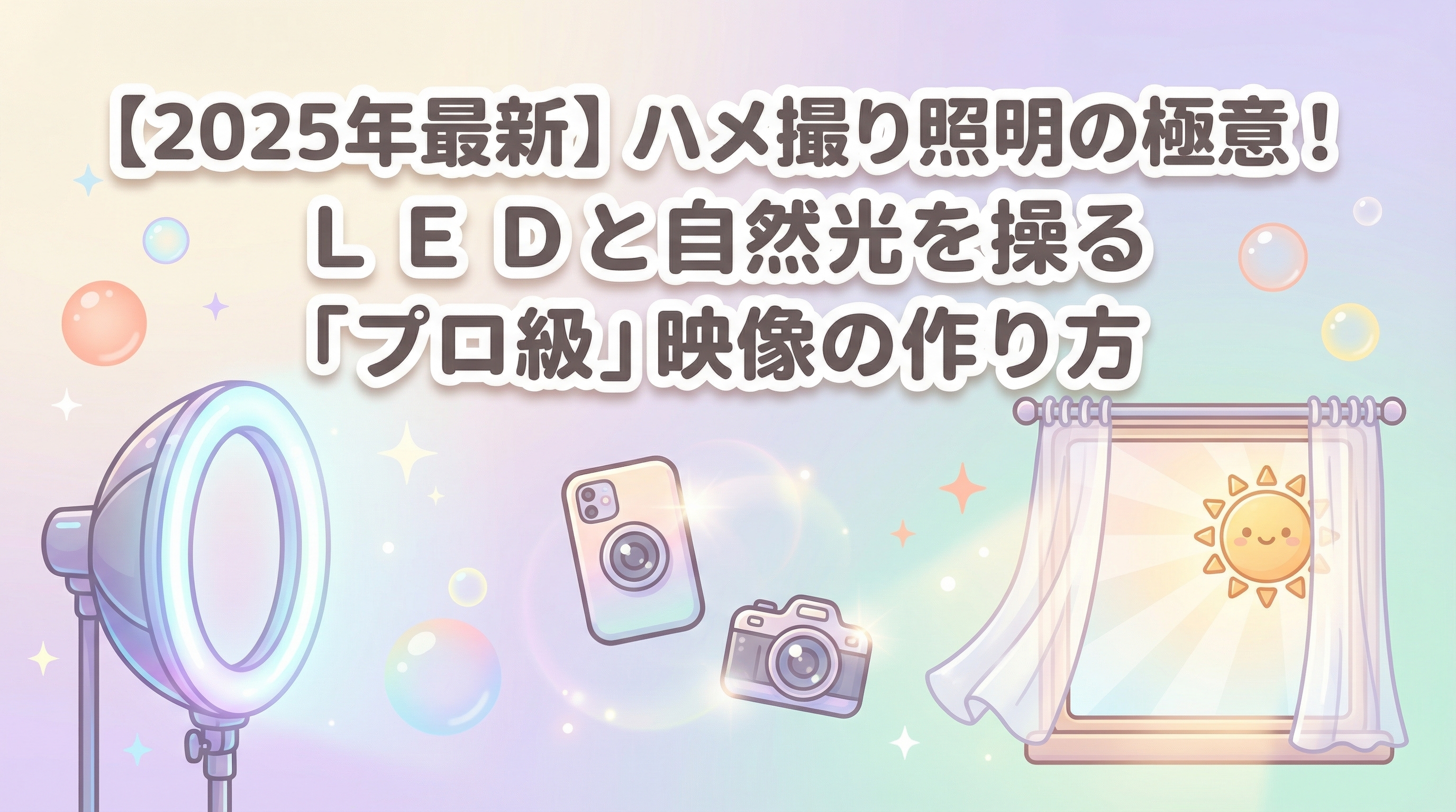 【2025年最新】ハメ撮り照明の極意！LEDと自然光を操る「プロ級」映像の作り方