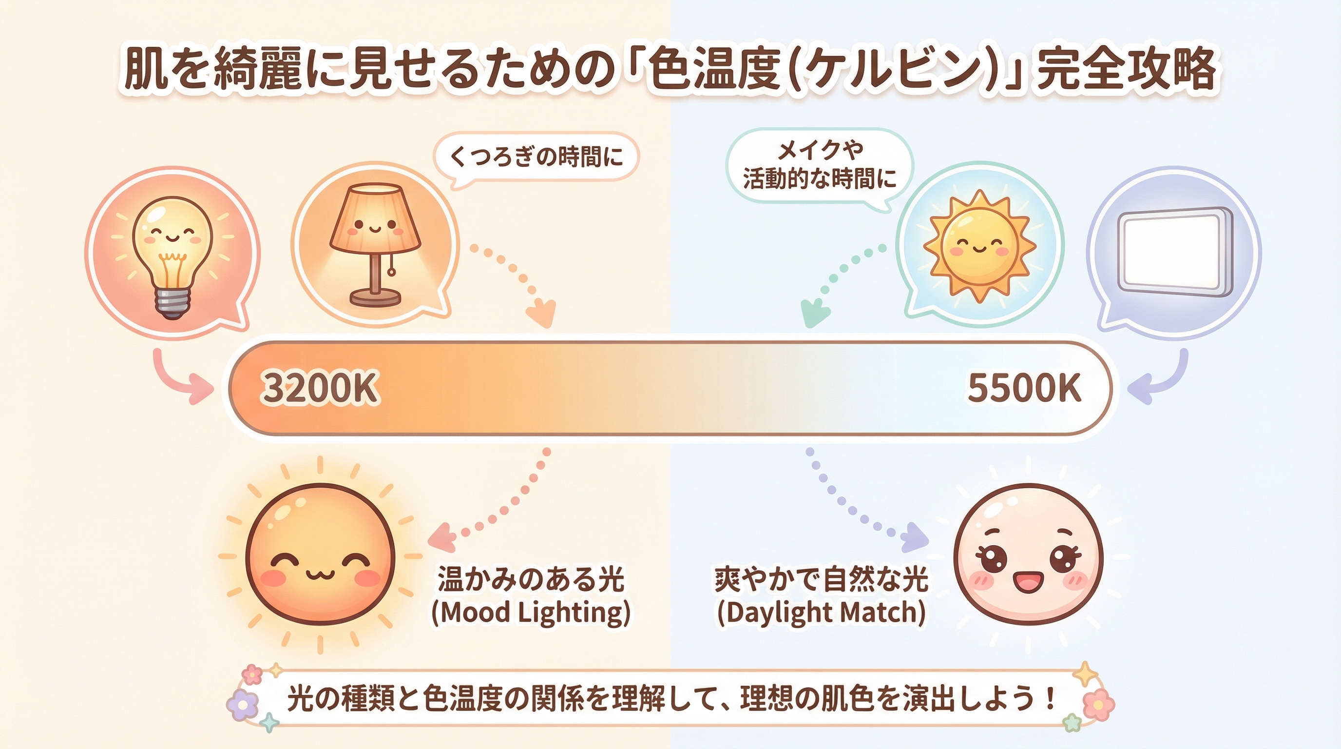 肌を綺麗に見せるための「色温度（ケルビン）」完全攻略