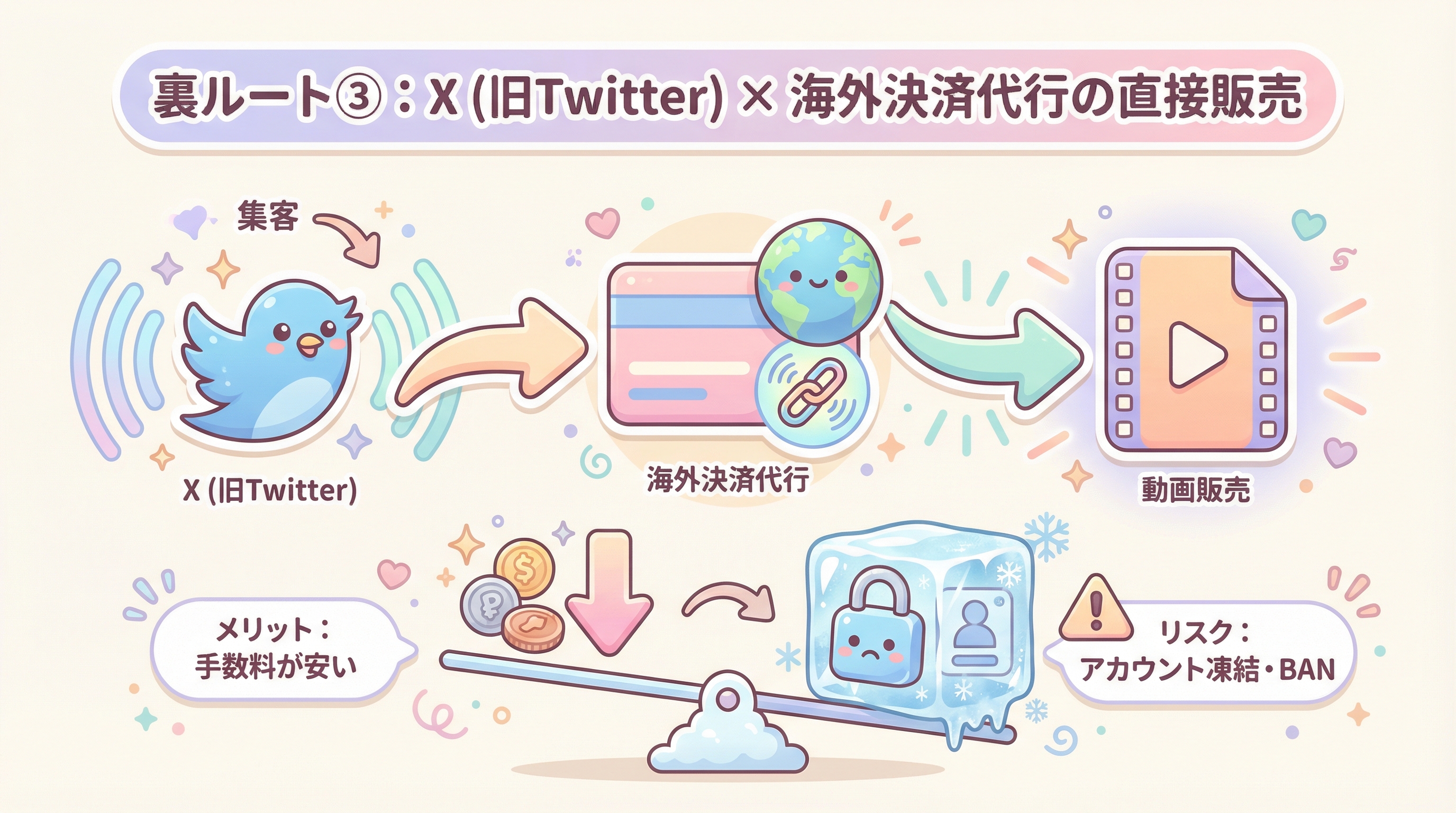 裏ルート③：X（旧Twitter）× 海外決済代行の直接販売