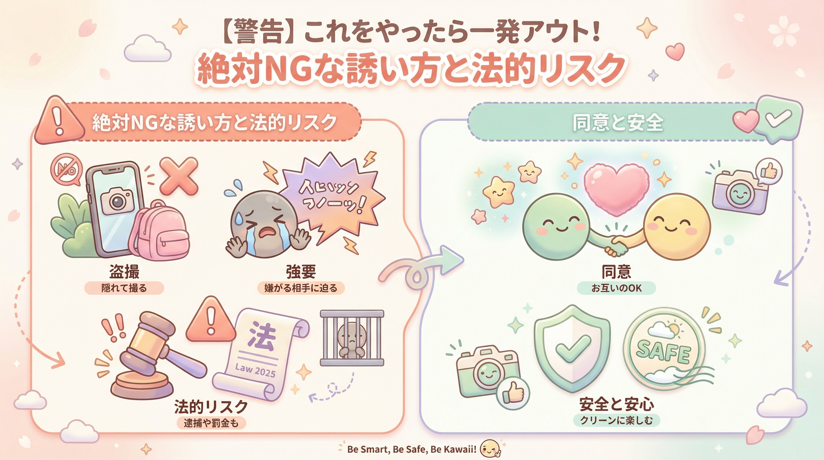 【警告】これをやったら一発アウト!絶対NGな誘い方と法的リスク