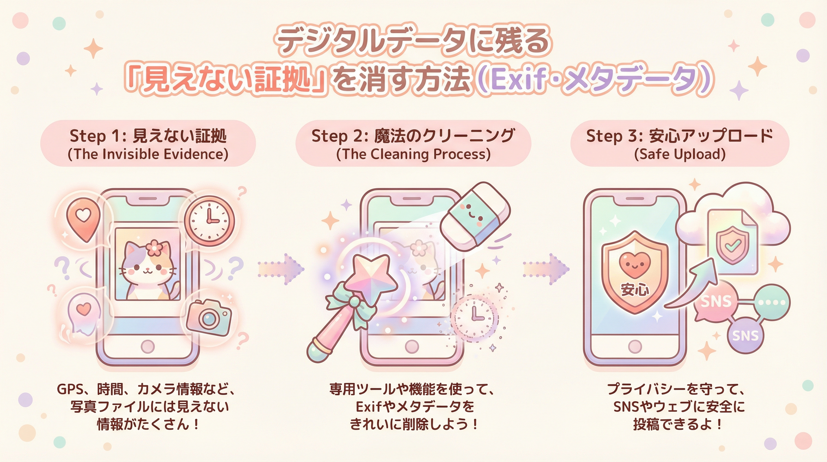 デジタルデータに残る「見えない証拠」を消す方法(Exif・メタデータ)