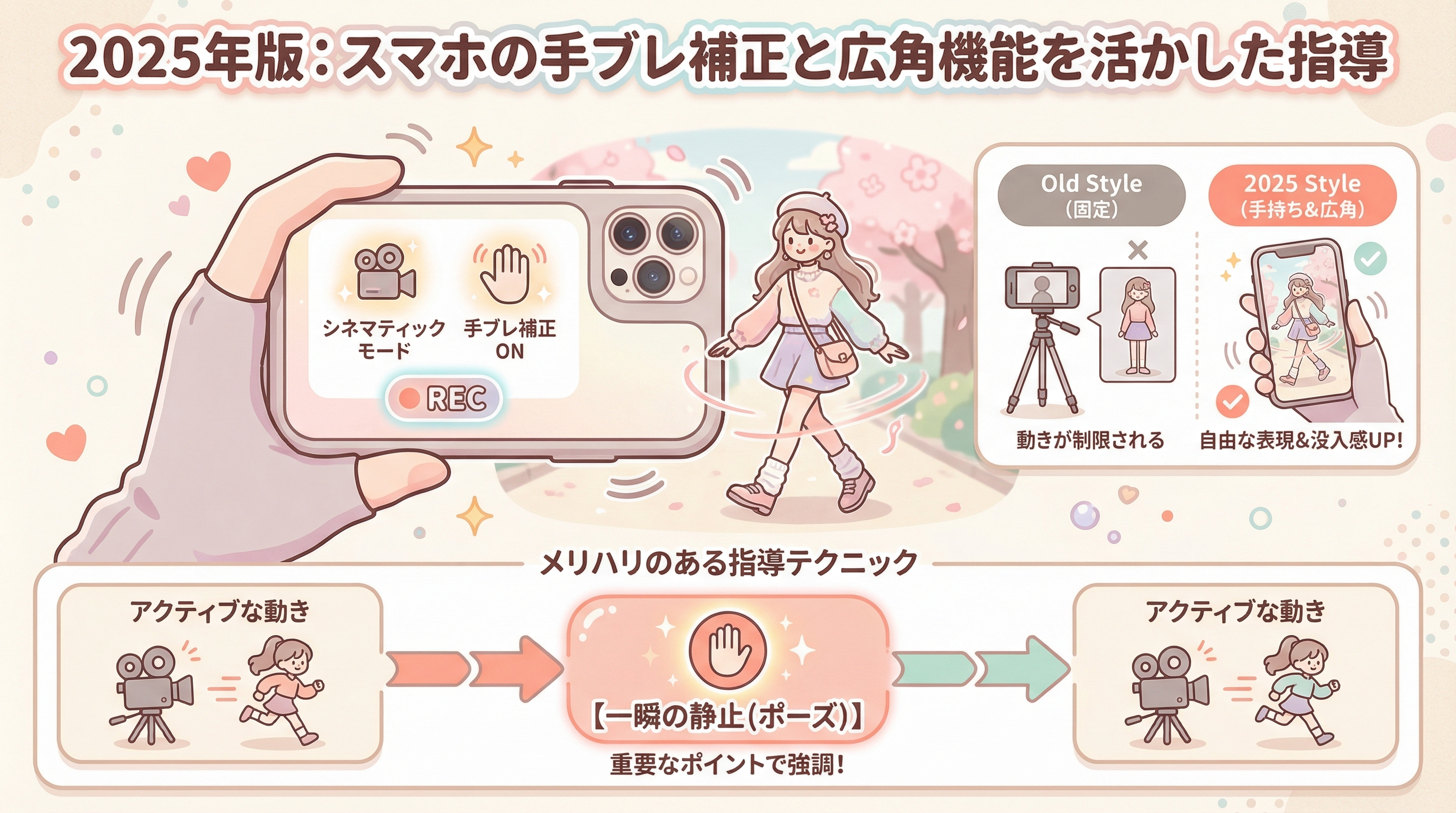 2025年版:スマホの手ブレ補正と広角機能を活かした指導