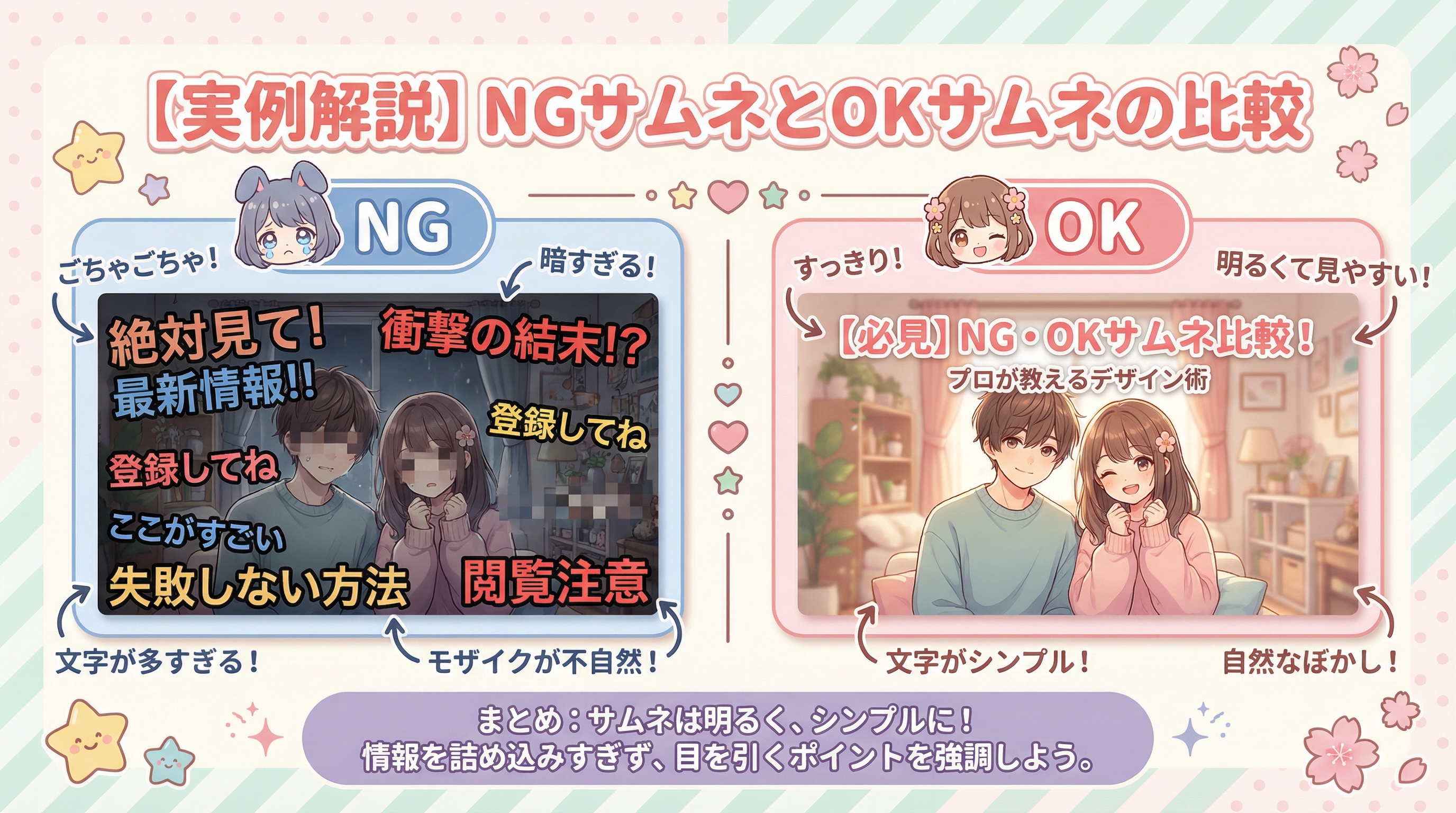 【実例解説】NGサムネとOKサムネの比較