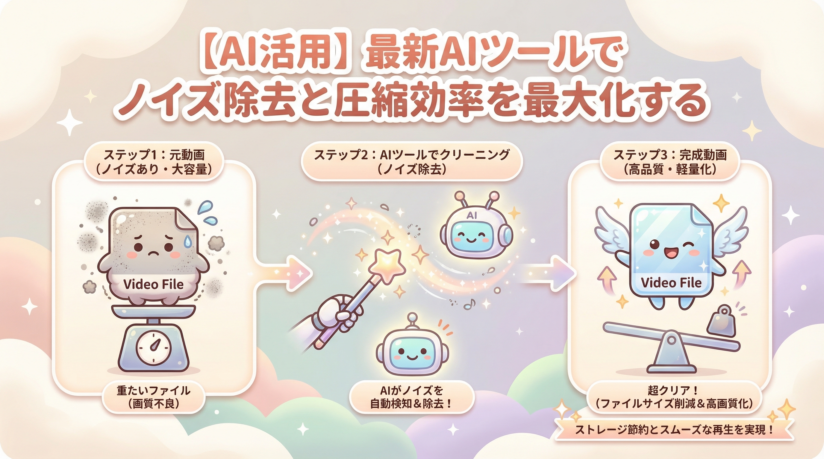 【AI活用】最新AIツールでノイズ除去と圧縮効率を最大化する